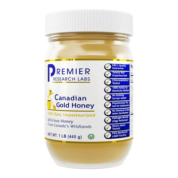 Premier Research Labs Canadian Gold Honey - Raw Honey, Pure Honey, Raw Unpasteurized Honey, Unfiltered, 100% Pure, Sugar-Free, Unprocessed Wildflower Honey - 1 lb Jar Premier Research Labs buy supplements canada