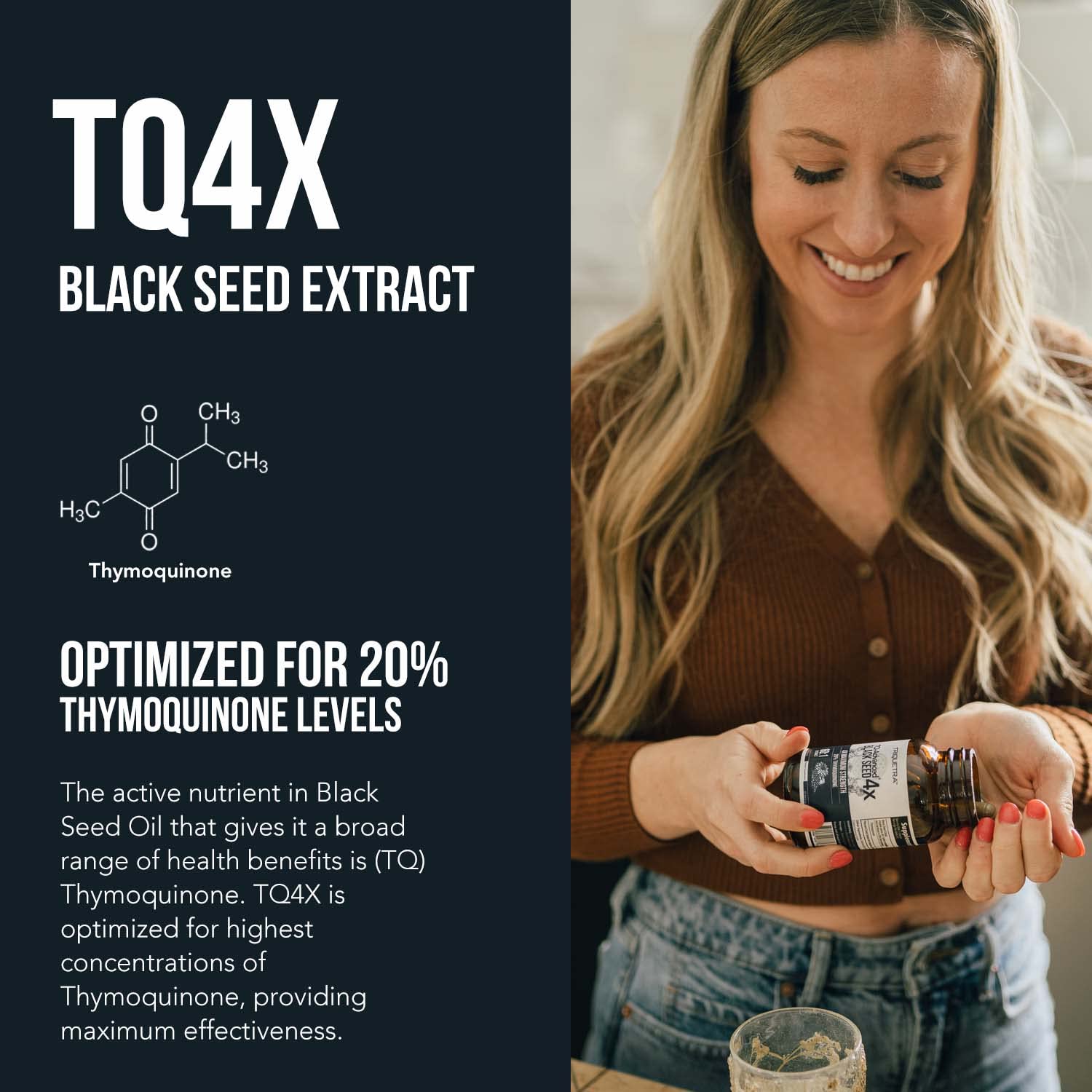 20% Thymoquinone Black Seed Extract Capsules - TQ-Advanced 4X®: Potent Thymoquinone Concentration Available - 60:1 Concentrate from Nigella Sativa Triquetra Health buy supplements canada