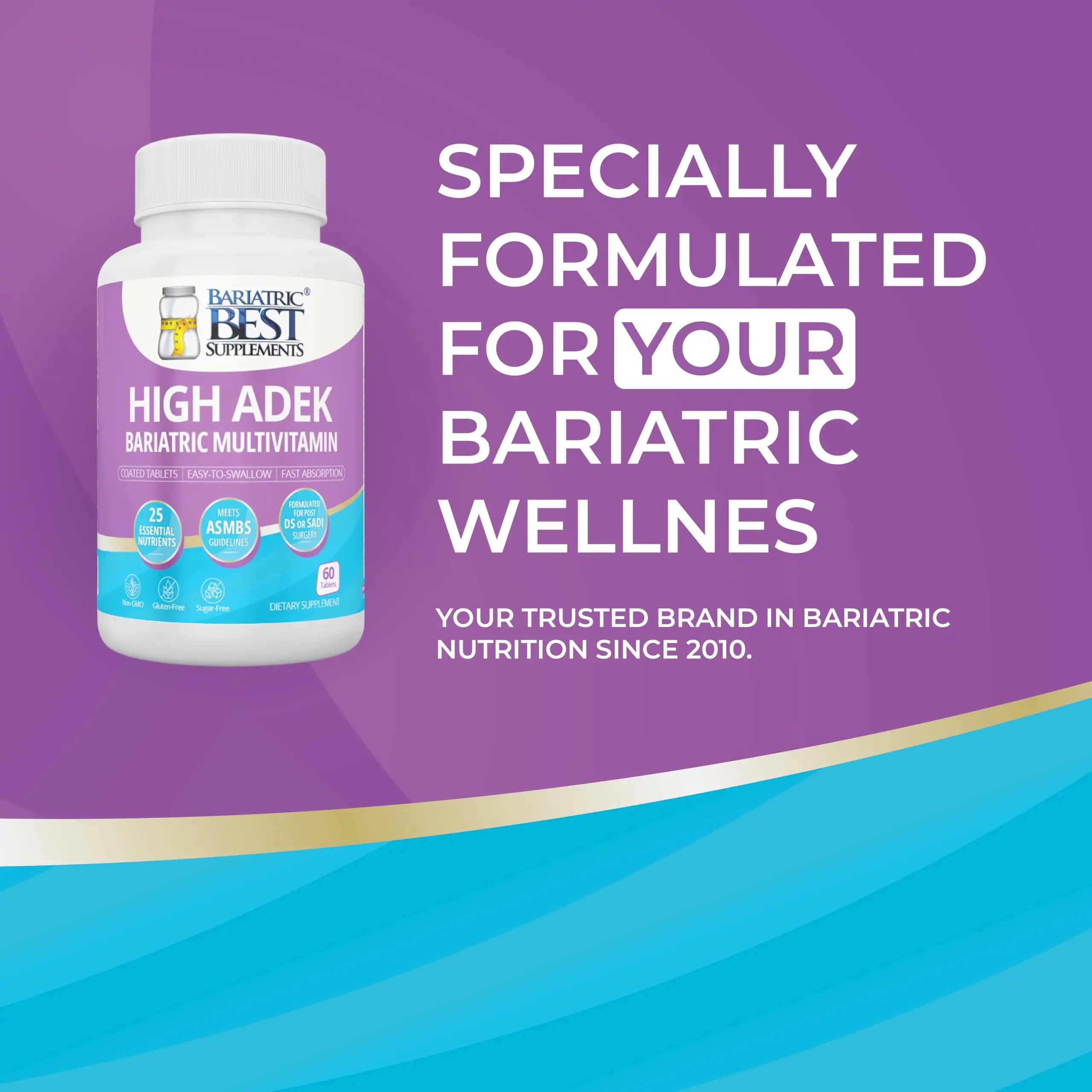 High A D E K Bariatric Multivitamin for Post DS/SADI Surgery, 25 Essential Nutrients for Post-Weight Loss Surgery, 60 Tablets Bariatric Best Supplements buy supplements canada