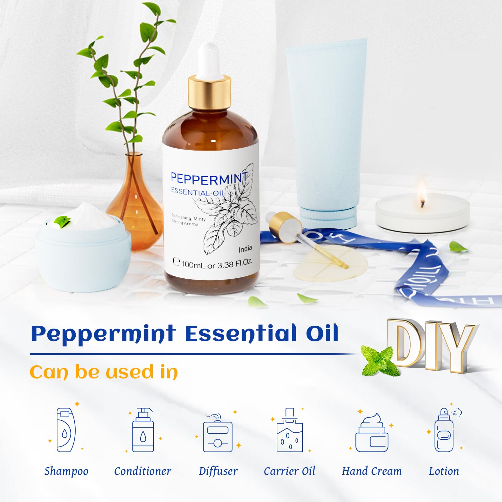 HIQILI Peppermint Essential Oil, 100% Pure Natural for Diffuser, Hair, Massage, Add to Spray HIQILI buy supplements canada