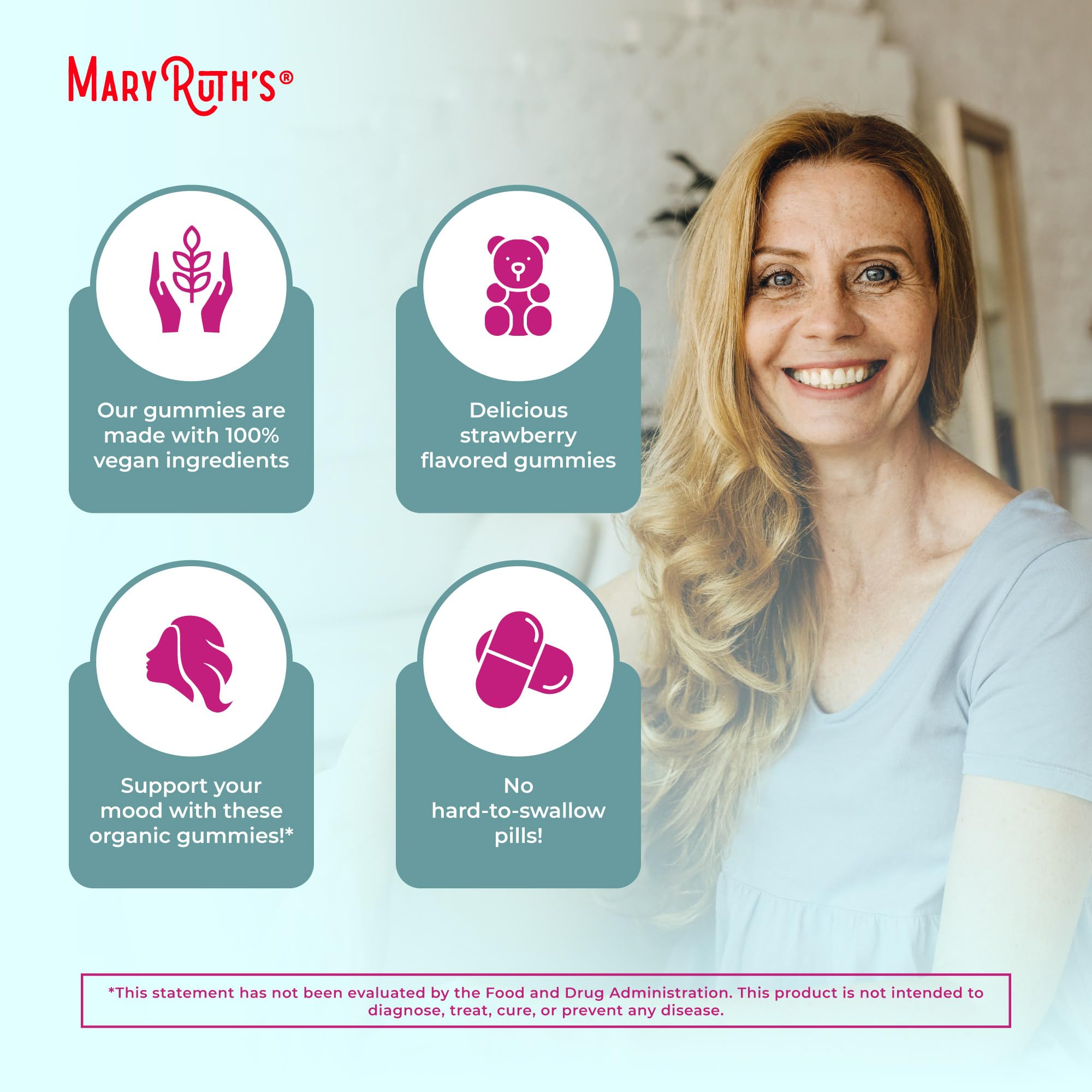 Organic Menopause Gummies by MaryRuth's | Menopause Supplements for Women | Mood Support | Hot Flash Relief | Maca Root | Black Cohosh | USDA Organic | Non-GMO | Vegan | 30 Servings MARYRUTH'S buy supplements canada