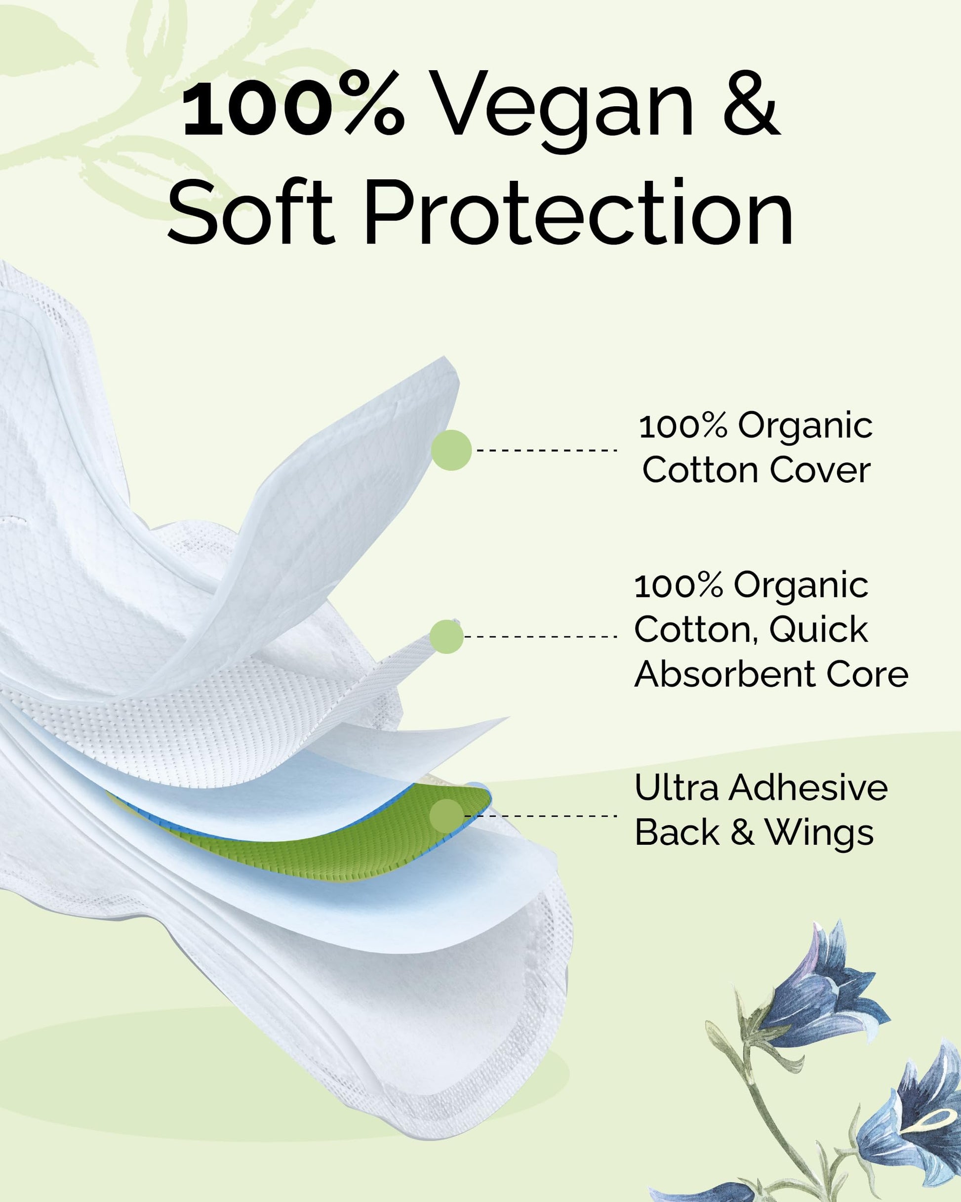 LABON Premium Vegan Organic Sanitary Pads (Regular, 25cm, 32 Counts) - 100% Organic Cotton Cover OCBON buy supplements canada