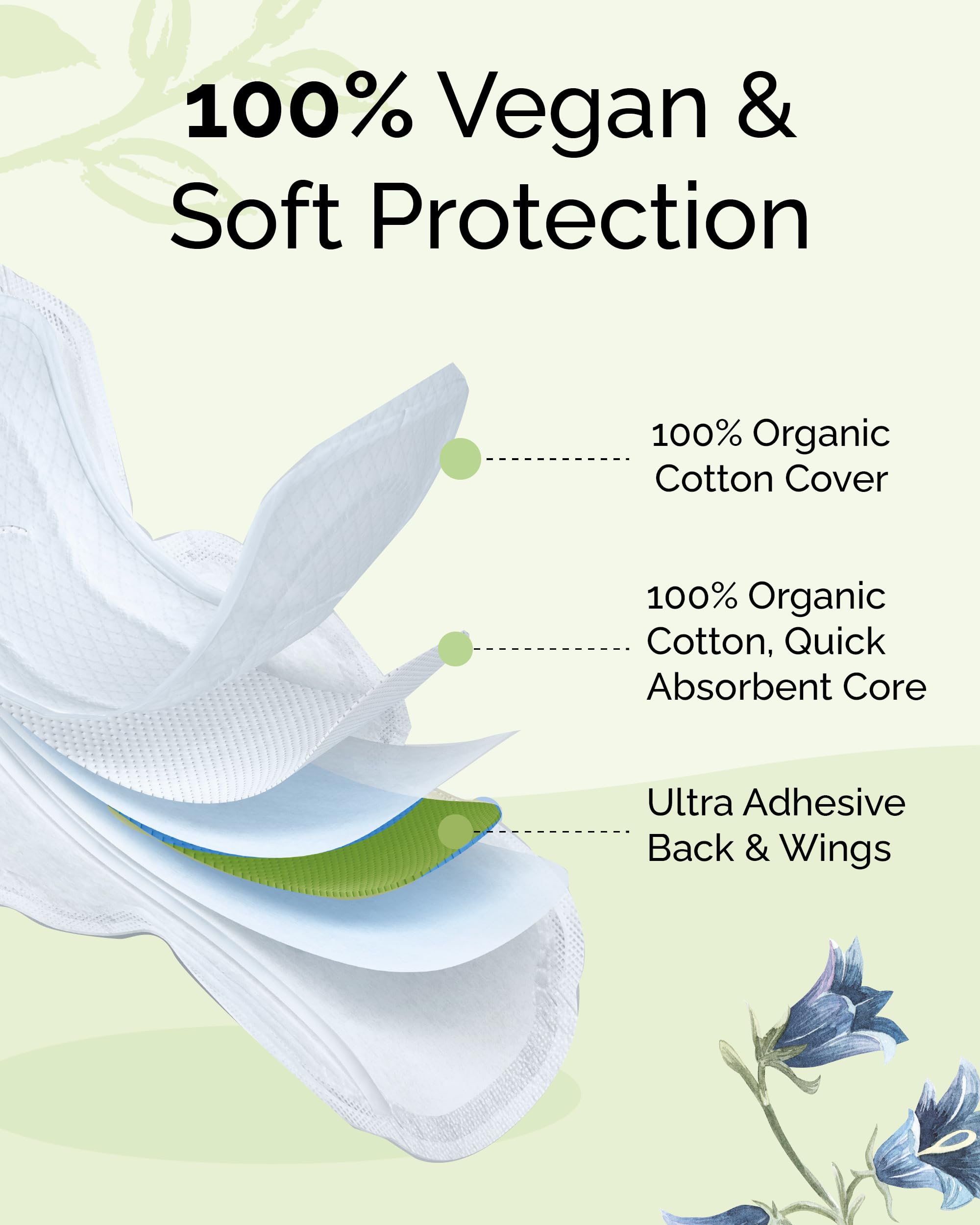 LABON Premium Vegan Organic Sanitary Pads (Regular, 25cm, 32 Counts) - 100% Organic Cotton Cover OCBON buy supplements canada