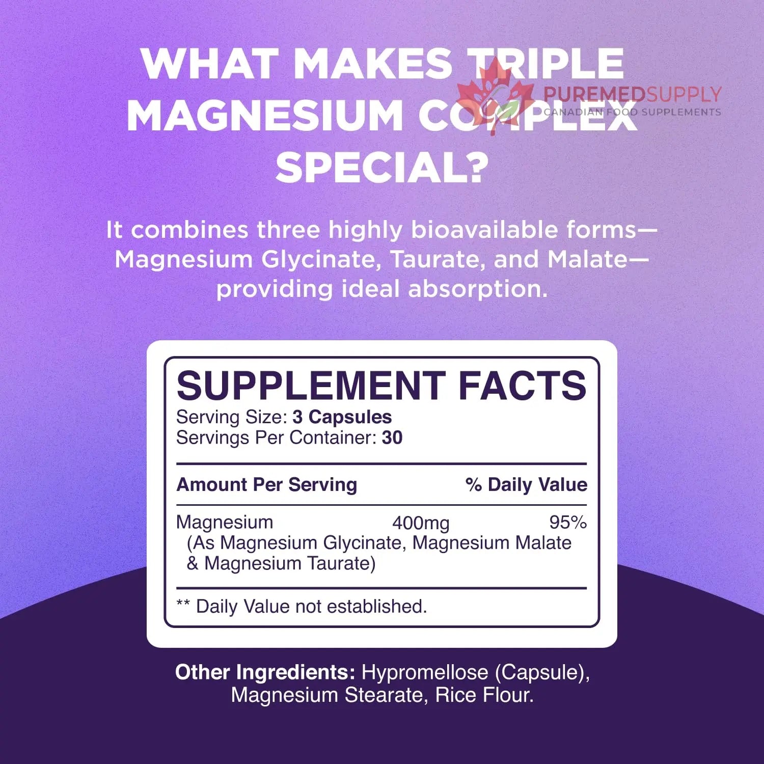 Highly Potent Magnesium Complex Capsules - Triple Magnesium Blend with Taurate Glycinate and Malate - 400mg Supplement Supports Relaxation & Overall Wellness Non-GMO Vegan - 90 Count Phytoral buy supplements canada