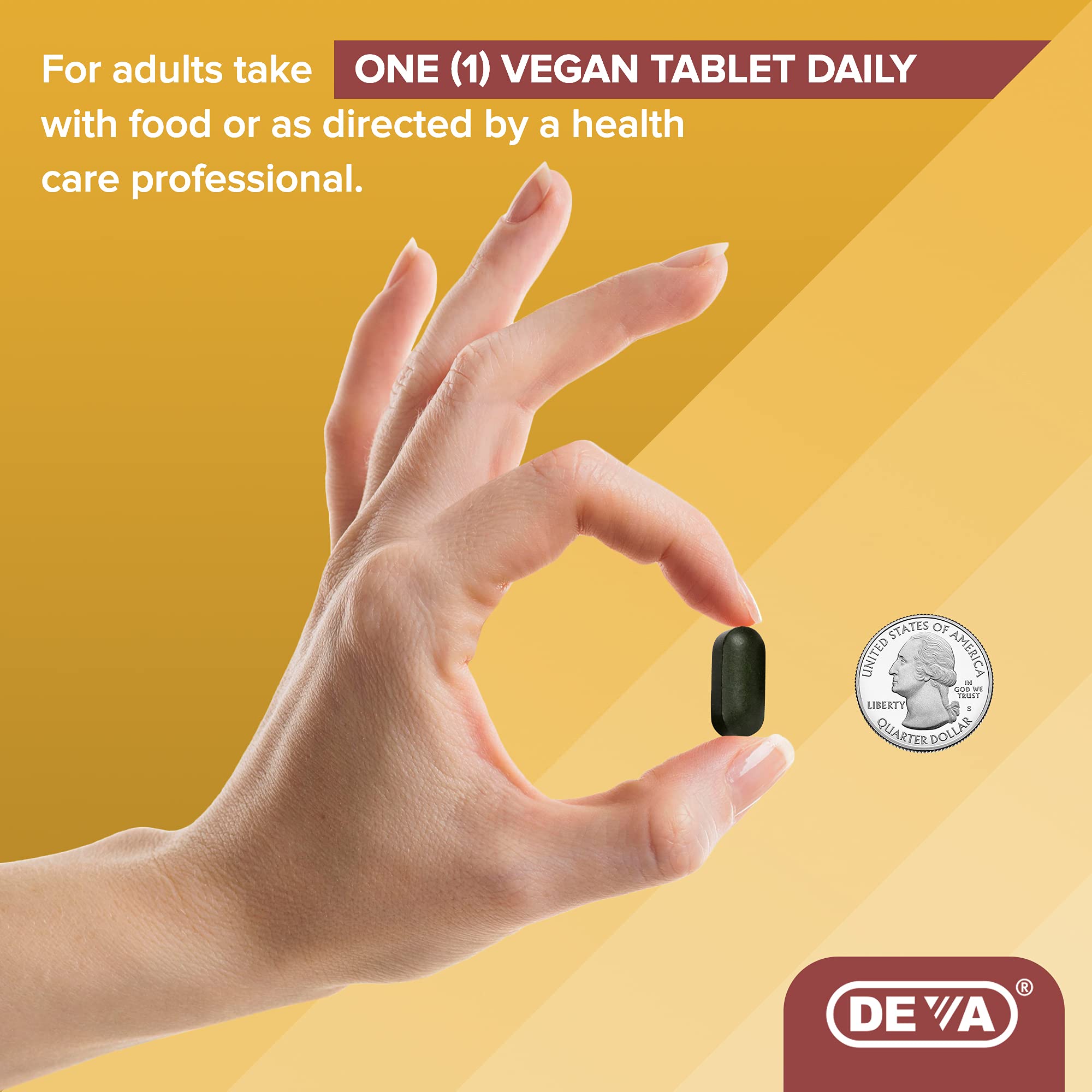 DEVA Vegan Multivitamin & Mineral Supplement with Iron 2-Pack, Spirulina, Chlorella, Ashwagandha, Broccoli & More, 90 Coated Tablets Each DEVA buy supplements canada