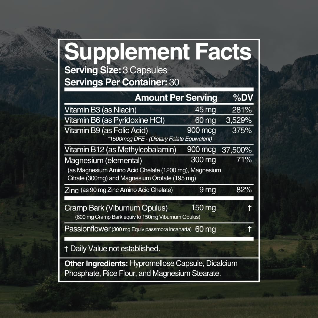 Active Mg Magnesium Supplement – 300mg Elemental Magnesium + Zinc & B Vitamins – Muscle & Nerve Support – 90 Vegan Capsules Migraine Stop buy supplements canada