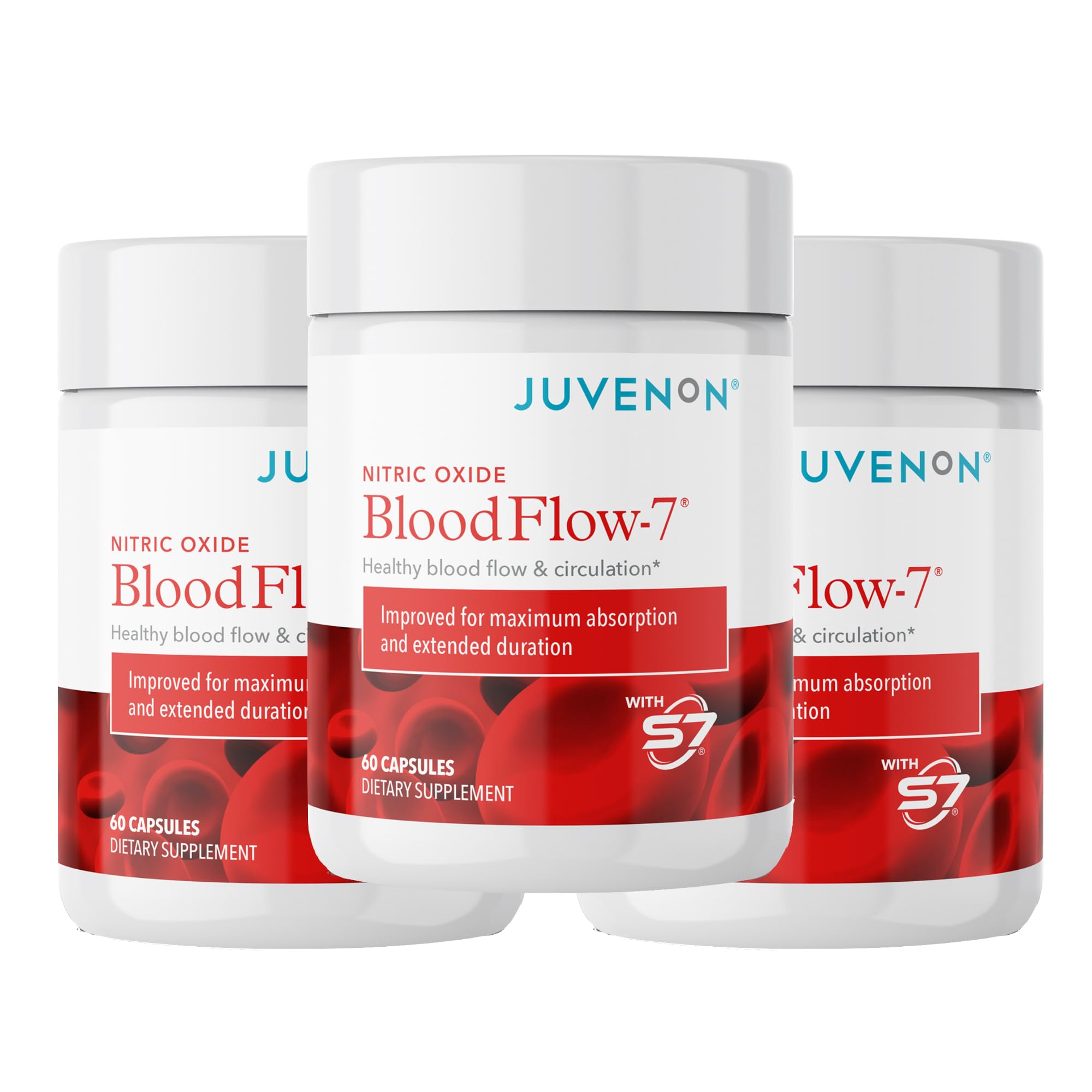 Juvenon BloodFlow-7 Nitric Oxide Supplements for Men & Women - Natural Nitric Oxide Booster with Nitrosigine® + S7® Juvenon buy supplements canada