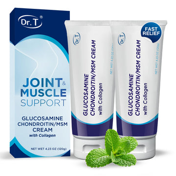 Dr. T Glucosamine Chondroitin Cream - Premium Formula with MSM and Collagen for Joint and Muscle Discomfort - Maintains Joint Strength, Flexibility & Muscle Mobility - 4.23 oz / 120g (2 Pack) Dr. T buy supplements canada