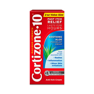 Cortizone-10 Maximum Strength Soothing Aloe Itch Relief Cream, 1% Hydrocortisone, Fast-Acting, Anti-Itch Cream for Bug Bites, Rash, Eczema, Psoriasis, Poison Ivy, Oak, Sumac & More, 2 oz Cortizone 10 buy supplements canada