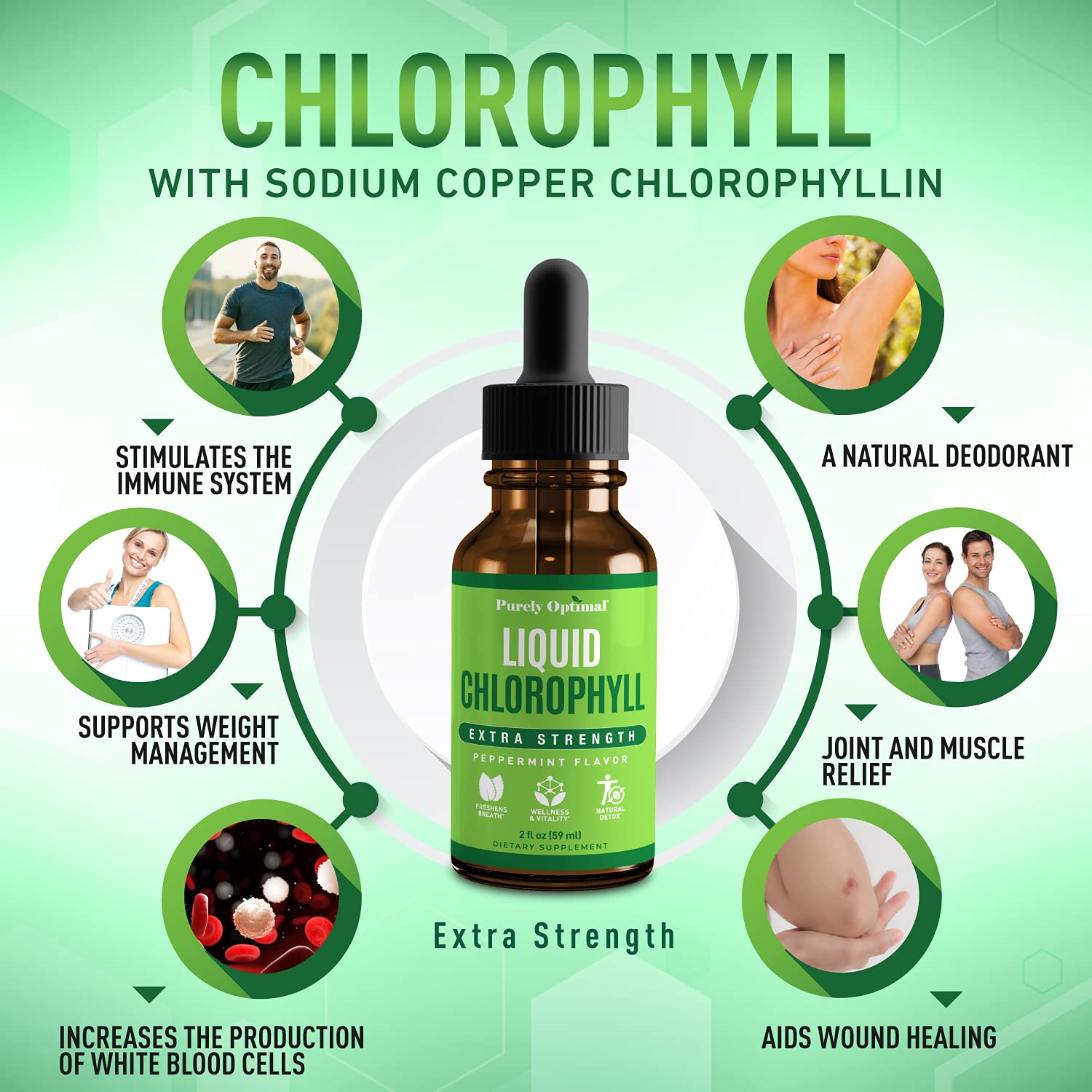 Premium Chlorophyll Liquid Drops - 100% Natural & Gluten Free Liquid Chlorophyll Purely Optimal buy supplements canada