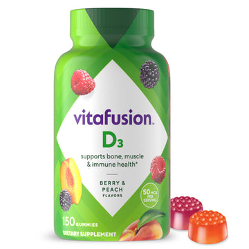 vitafusion Vitamin D3 Gummies, Bone and Immune Support, Peach, Blackberry, Strawberry Flavored Vitafusion buy supplements canada