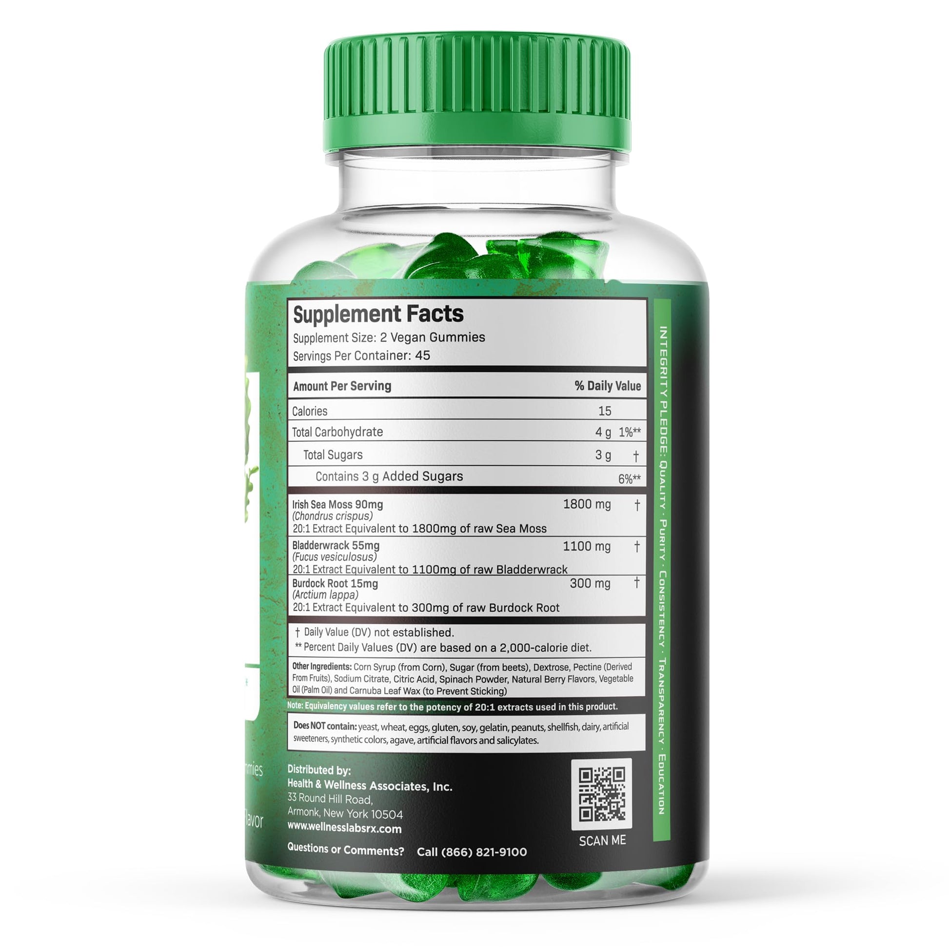 WELLNESS LABSRX Sea Moss Gummies, 3200mg Irish Sea Moss Mixed Berry Flavor with Maximum Potency Bladderwrack and Burdock Root - Supports Skin, Energy and Immunity - 90 Count WELLNESS LABSRX buy supplements canada