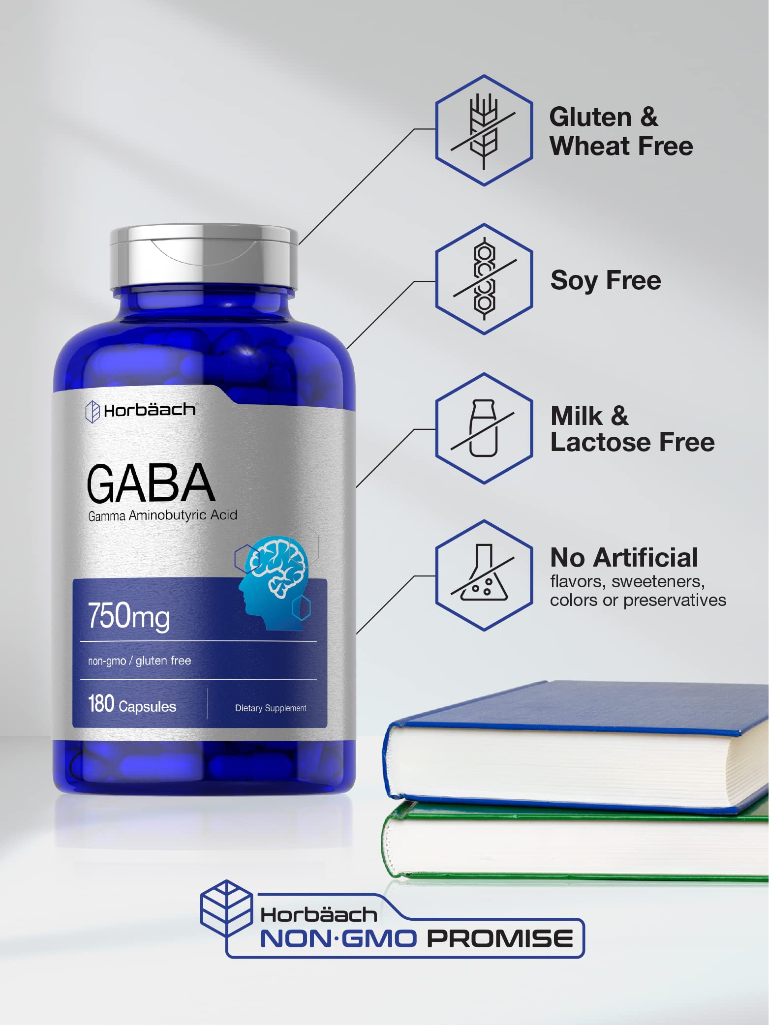 GABA 750mg | 180 Capsules | Gamma Aminobutyric Acid Supplement Horbäach buy supplements canada