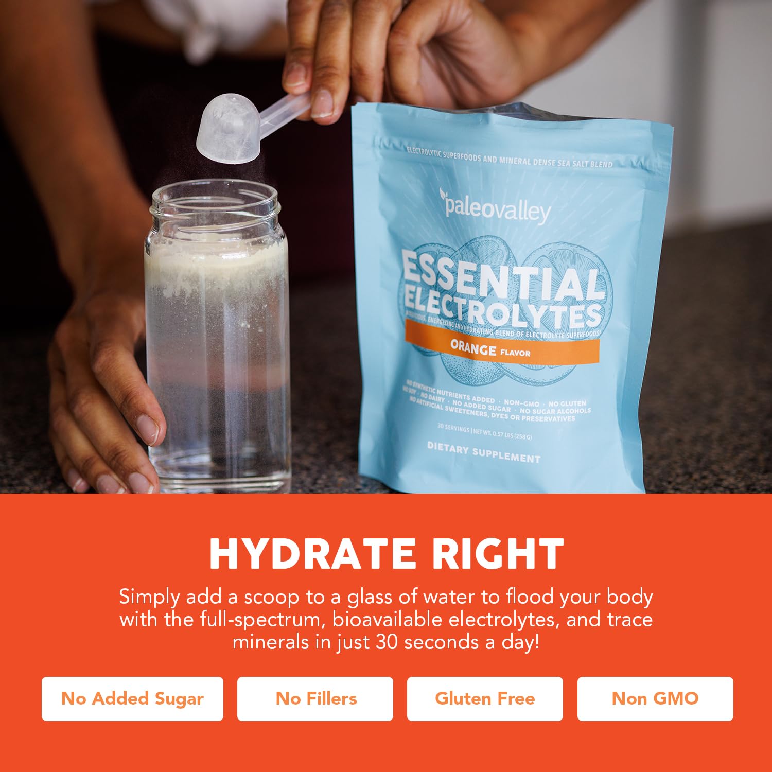Paleovalley Essential Electrolytes Powder - Full Spectrum Orange Electrolyte Powder for Hydration, Energy and Muscle Recovery - No Sugar Added - 30 Servings Paleovalley buy supplements canada