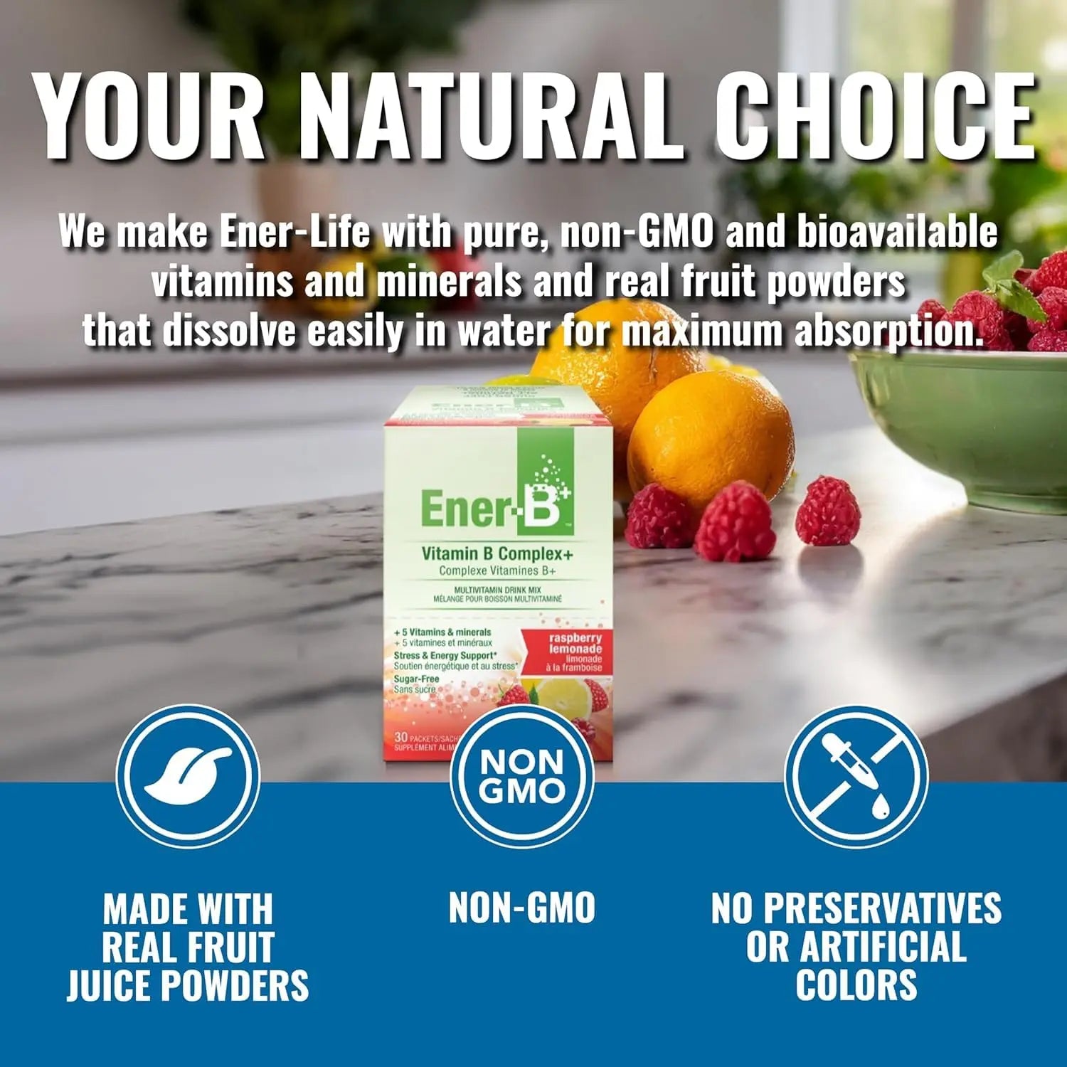 Ener-B+ Sugar Free Multivitamin Drink Mix - Vitamin Packets for Water, Electrolytes Powder No Sugar, Hydration Boost Packets, Zero Sugar Ener-Life buy supplements canada