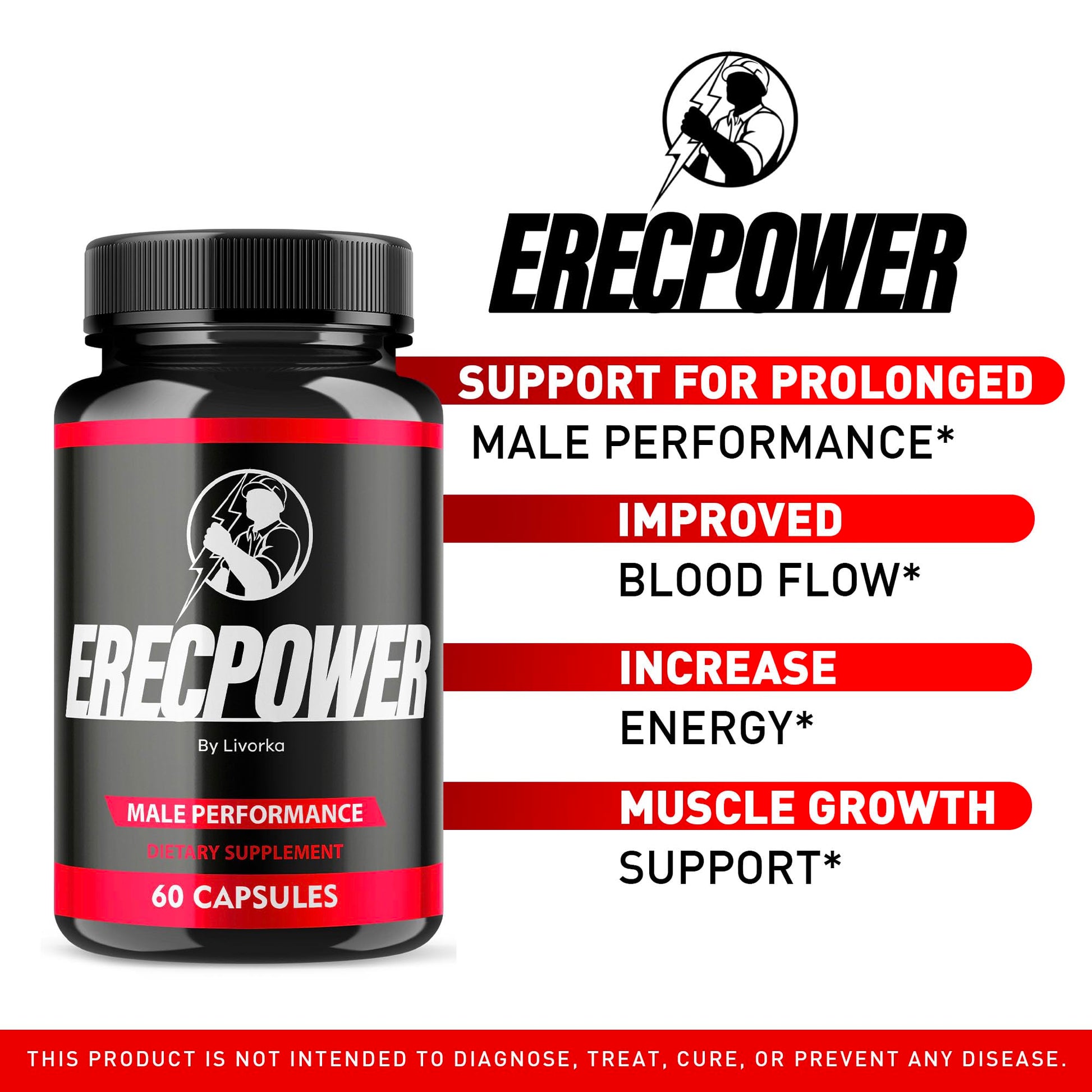 LIVORKA Erecpower Multivitamin Male Performance Capsules for Mens Health, Advanced Formula - 300 Capsules (5 Month Supply) - Pack of 5 LIVORKA buy supplements canada