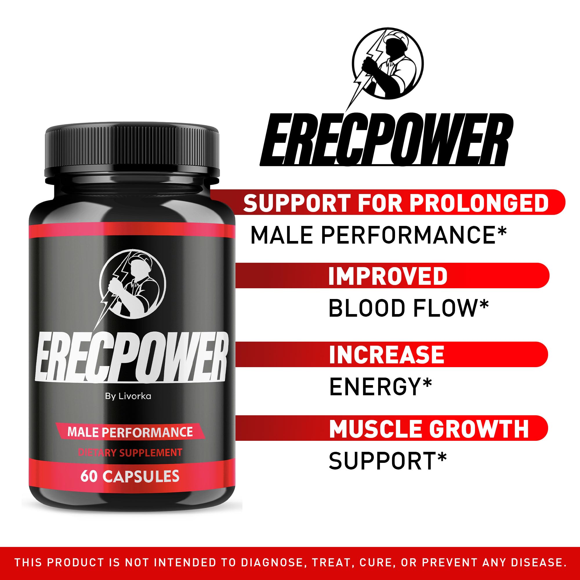 LIVORKA Erecpower Multivitamin Male Performance Capsules for Mens Health, Advanced Formula - 300 Capsules (5 Month Supply) - Pack of 5 LIVORKA buy supplements canada