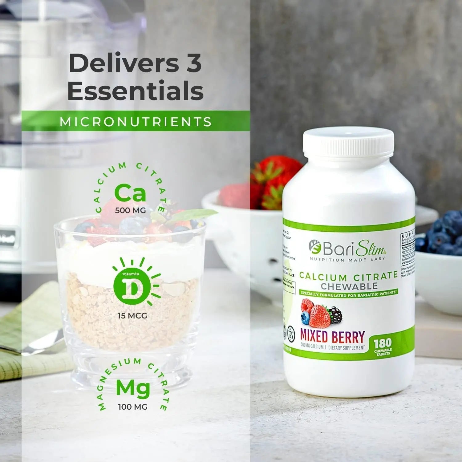 BariSlim Bariatric Calcium Citrate & Complete Chewable Multivitamin - Bariatric Vitamin and Supplement for Post Bariatric Surgery Including Gastric Bypass and Gastric Sleeve BariSlim buy supplements canada