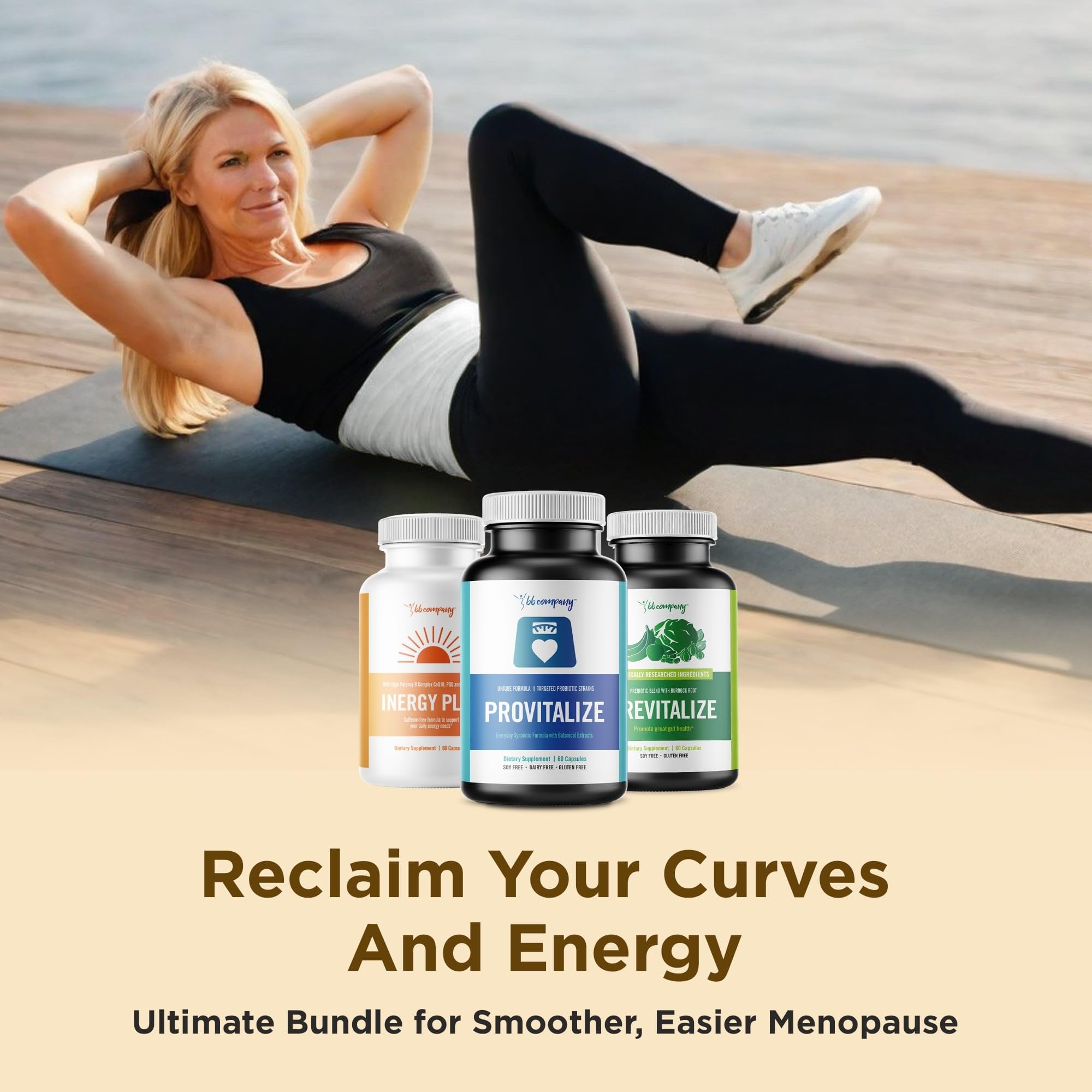 BB Company Menokit Bundle | Menopause Vitamins - Soothes Joint Aches, Boosts Energy, Mental Clarity, Gut Health | Provitalize, Previtalize & inergyPLUS | Value Bundle | Packaging Vary | 30 Day Supply BB Company buy supplements canada