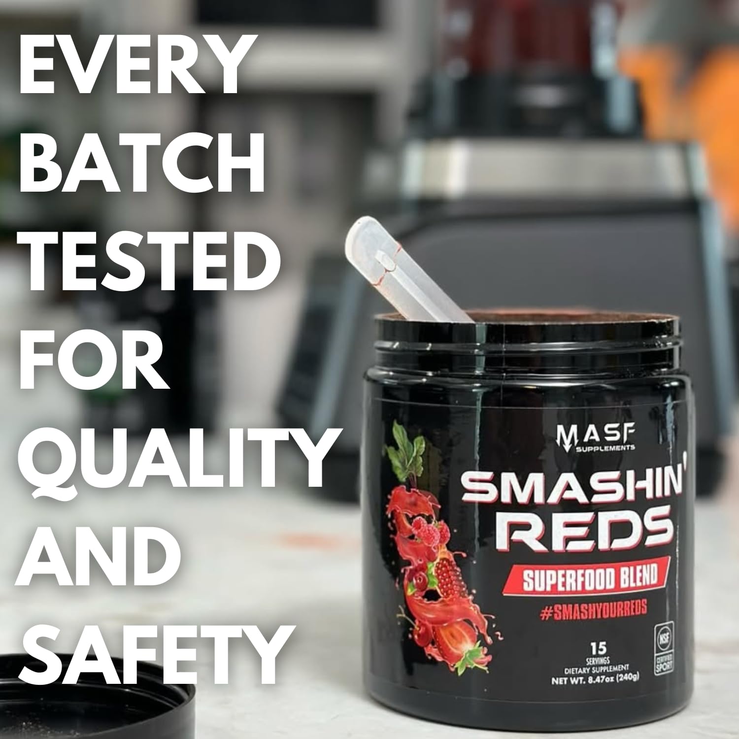 MASF Smashin' Reds Organic Superfood Supplements - 15 Servings - NSF Sport, Super Reds for Digestive Health, Energy, Endurance, Beet Root, Maca, Turmeric, Ginger, Acai, Nitric Oxide Production MASF buy supplements canada