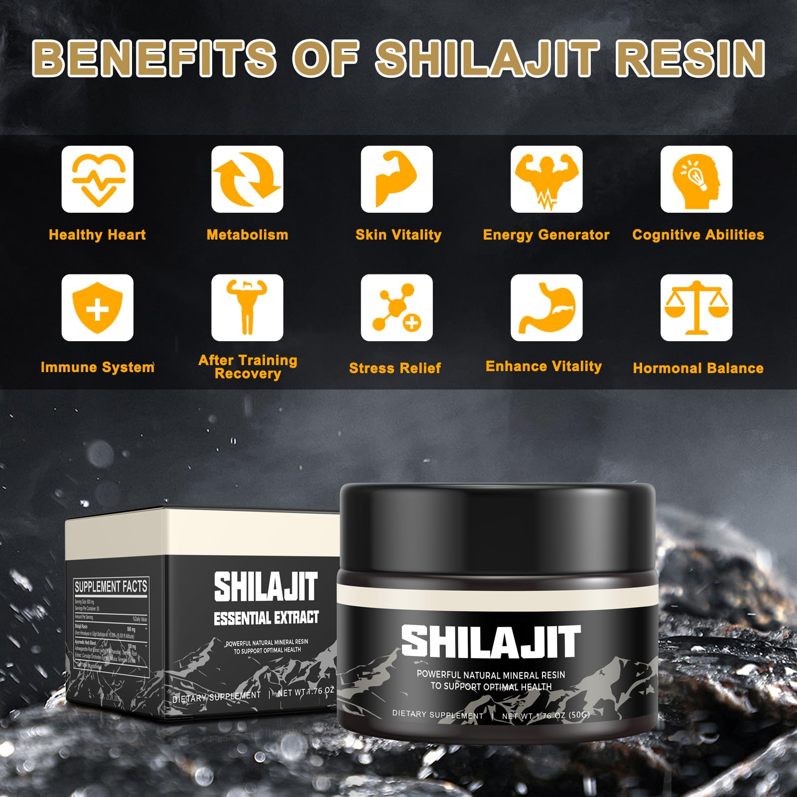 Shilajit Pure Himalayan Organic Shilajit Resin - Gold Grade 100% Shilajit Supplement Scarremover buy supplements canada