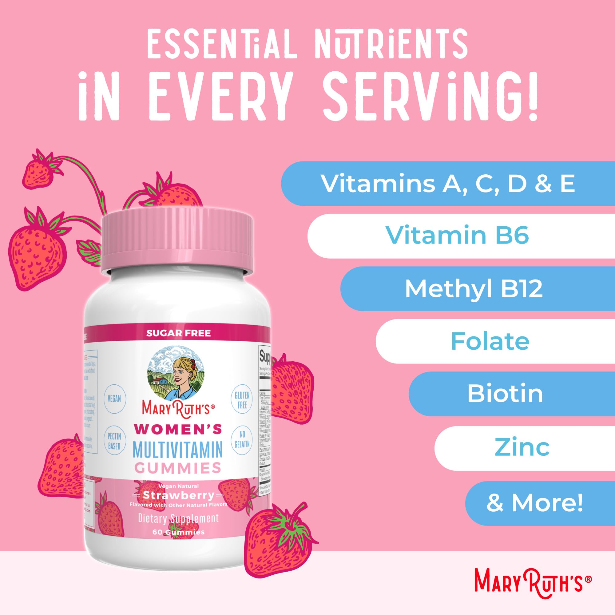 MaryRuth Organics Women's Immune Support Multivitamin Gummies | Ages 14+ | Skin Health | Gummy Vitamins for Women | Sugar-Free | Vegan | Non-GMO | 60 Count MARYRUTH'S buy supplements canada