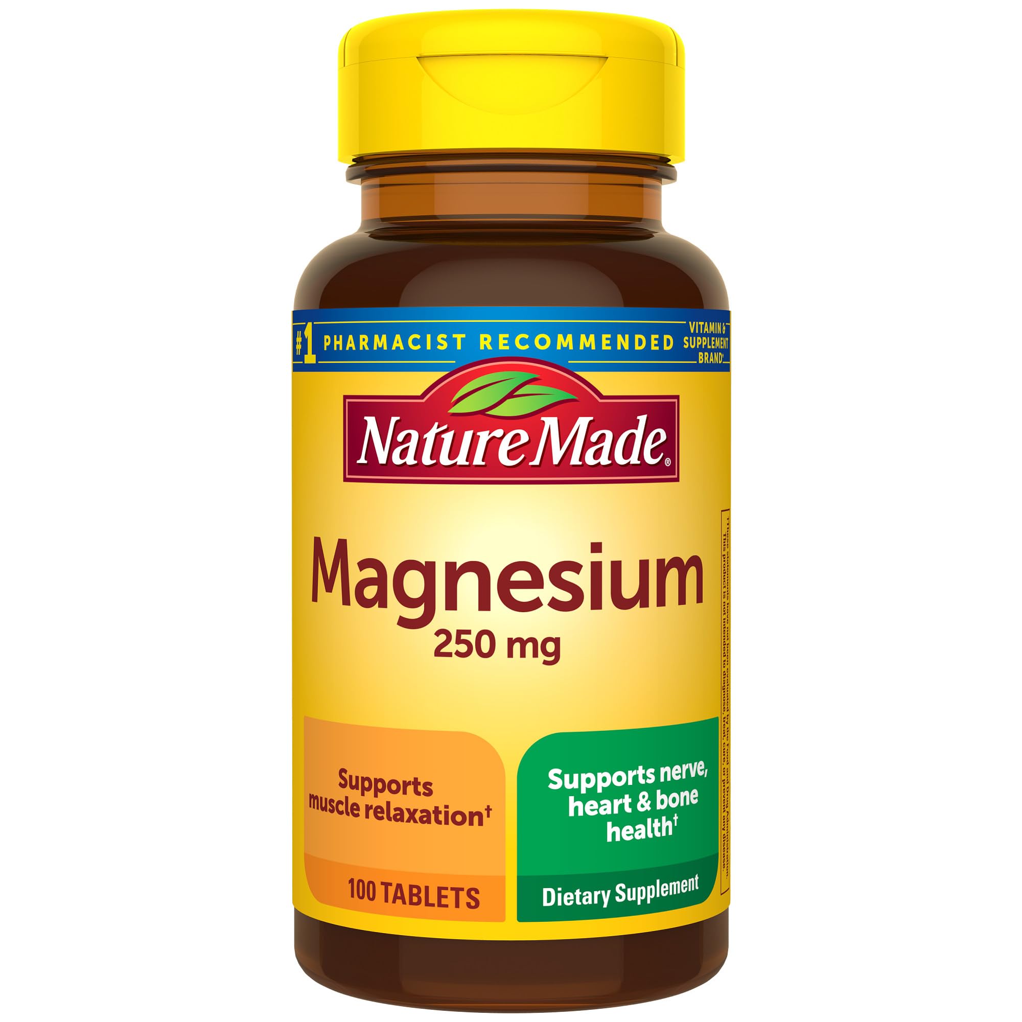 Nature Made Magnesium Oxide 250 mg, Magnesium Supplements for Men and Women, Support for Muscle, Heart, Bone and Nerve Health, 100 Tablets, 100 Day Supply Nature Made buy supplements canada
