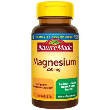 Nature Made Magnesium Oxide 250 mg, Magnesium Supplements for Men and Women, Support for Muscle, Heart, Bone and Nerve Health, 100 Tablets, 100 Day Supply Nature Made buy supplements canada