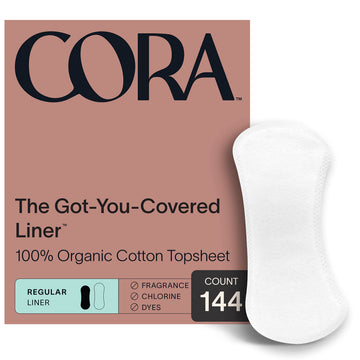 Cora Period Regular Liners | 100% Organic Cotton Topsheet | Ultra Thin, Quick Absorbency Cora buy supplements canada