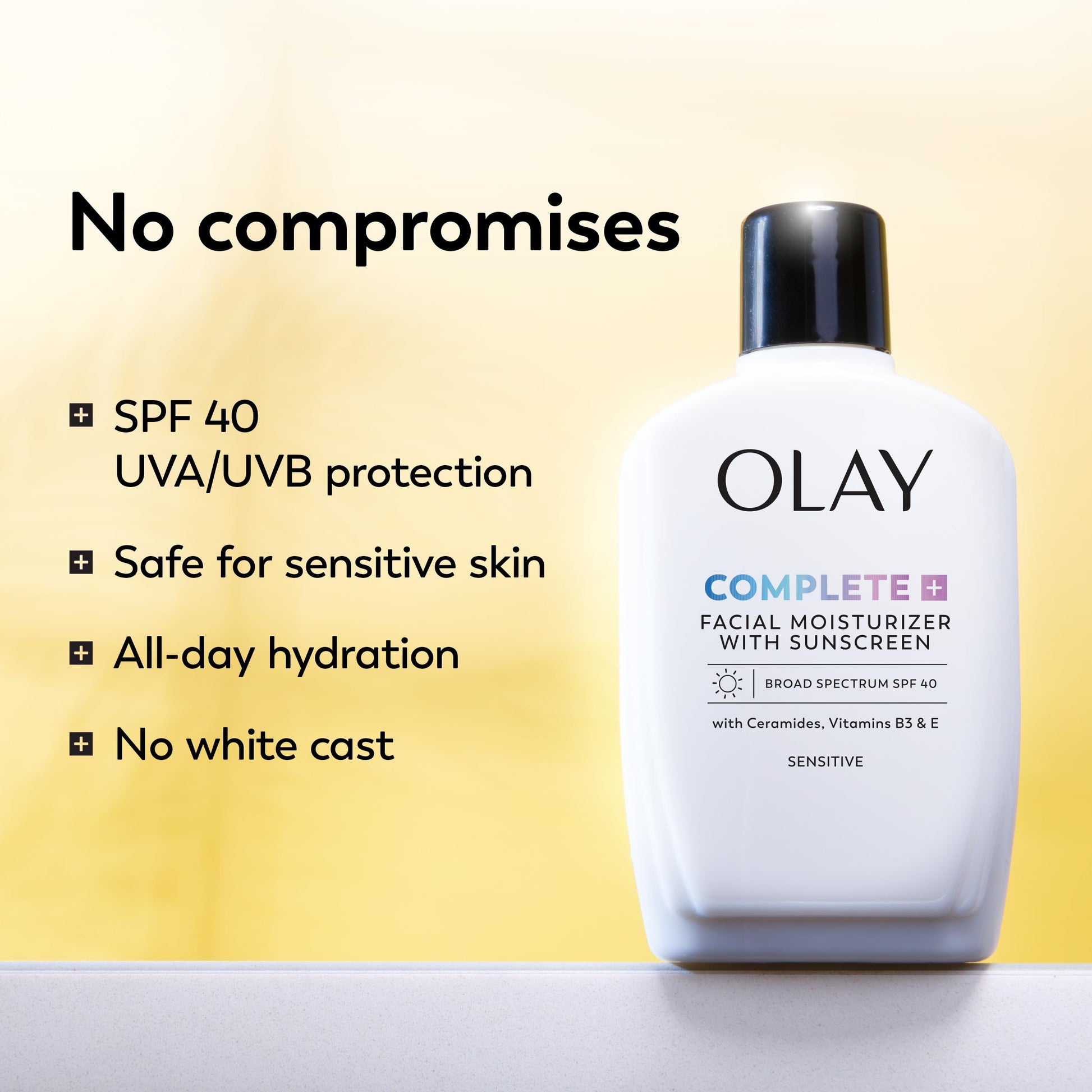 Olay Complete+ Face Moisturizer with Sunscreen SPF 40, For Sensitive Skin, Broad Spectrum Sun Protection, Fragrence-Free Olay buy supplements canada