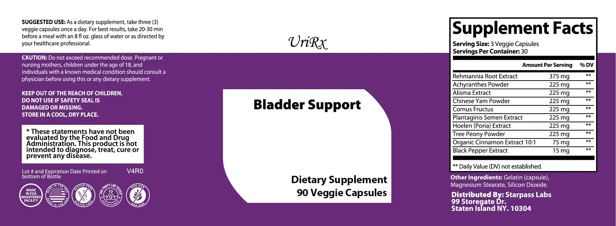 StarPass Labs Bladder Ultra Control Support and Promote Healthy Bladder Function, Help Maintain Bladder Control and Reduce Frequency, Urinary Leak - 90 Count StarPass Labs buy supplements canada