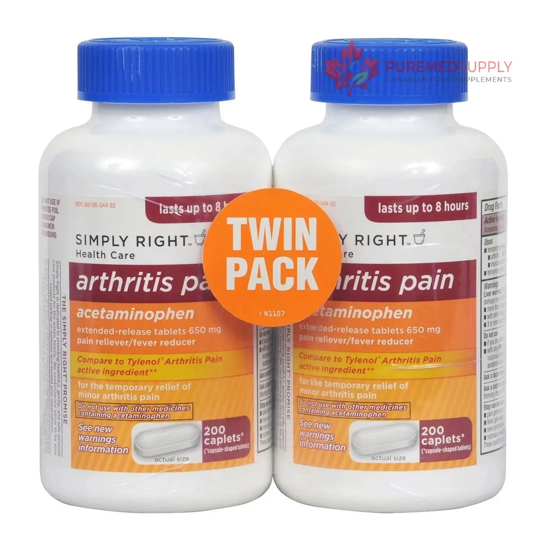 Arthritis Pain Reliever, Extended Release, Acetaminophen 650 mg, 400 Caplets Member's Mark buy supplements canada