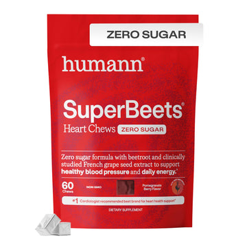 Humann SuperBeets Heart Chews Zero Sugar, Beet Root Supplement, Energy, Nitric Oxide and Blood Pressure Support, Grape Seed Extract & Non-GMO Humann buy supplements canada
