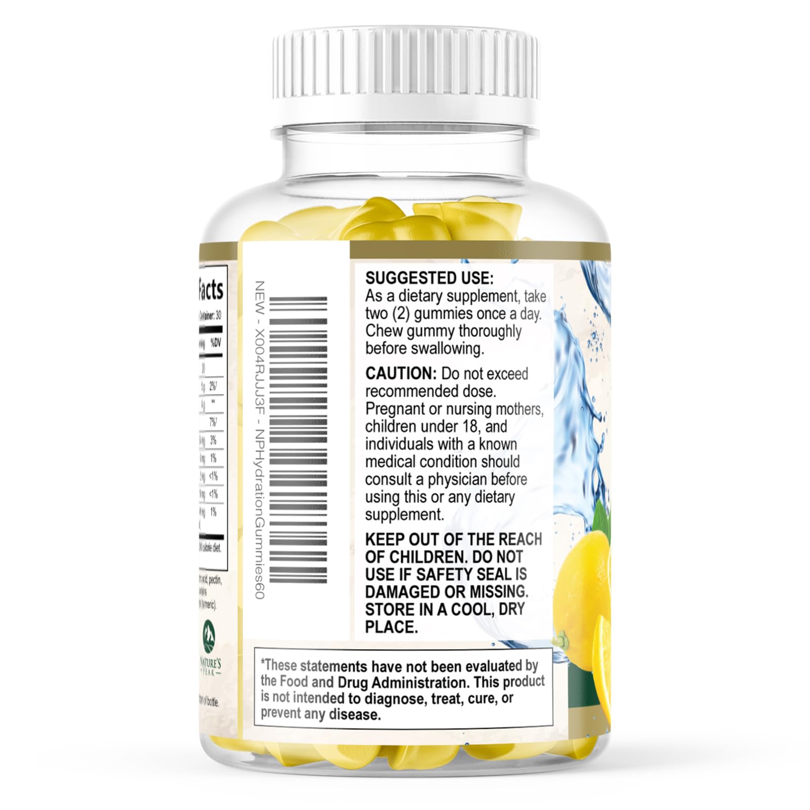 Hydration Electrolyte Gummies - Daily Liquid Replenisher Gummy - Electrolyte Multiplier with Minerals, Potassium & Real Salt - Vegan, Non-GMO - Tasty Lemon Flavor Hydration Electrolytes - 60 Gummies Nature's Peak buy supplements canada