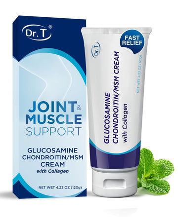 Dr. T Glucosamine Chondroitin Cream - Premium Formula with MSM and Collagen for Joint and Muscle Discomfort - Maintains Joint Strength, Flexibility & Muscle Mobility - 4.23 oz / 120g (1 Pack) Dr. T buy supplements canada