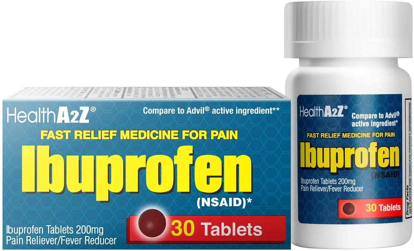 HealthA2Z® Ibuprofen Caplets 200mg | Pain Reliever & Fever Reducer | 24 Packs of 30 Tablets (720 Tablets Total) | Value Pack | NSAID HealthA2Z buy supplements canada