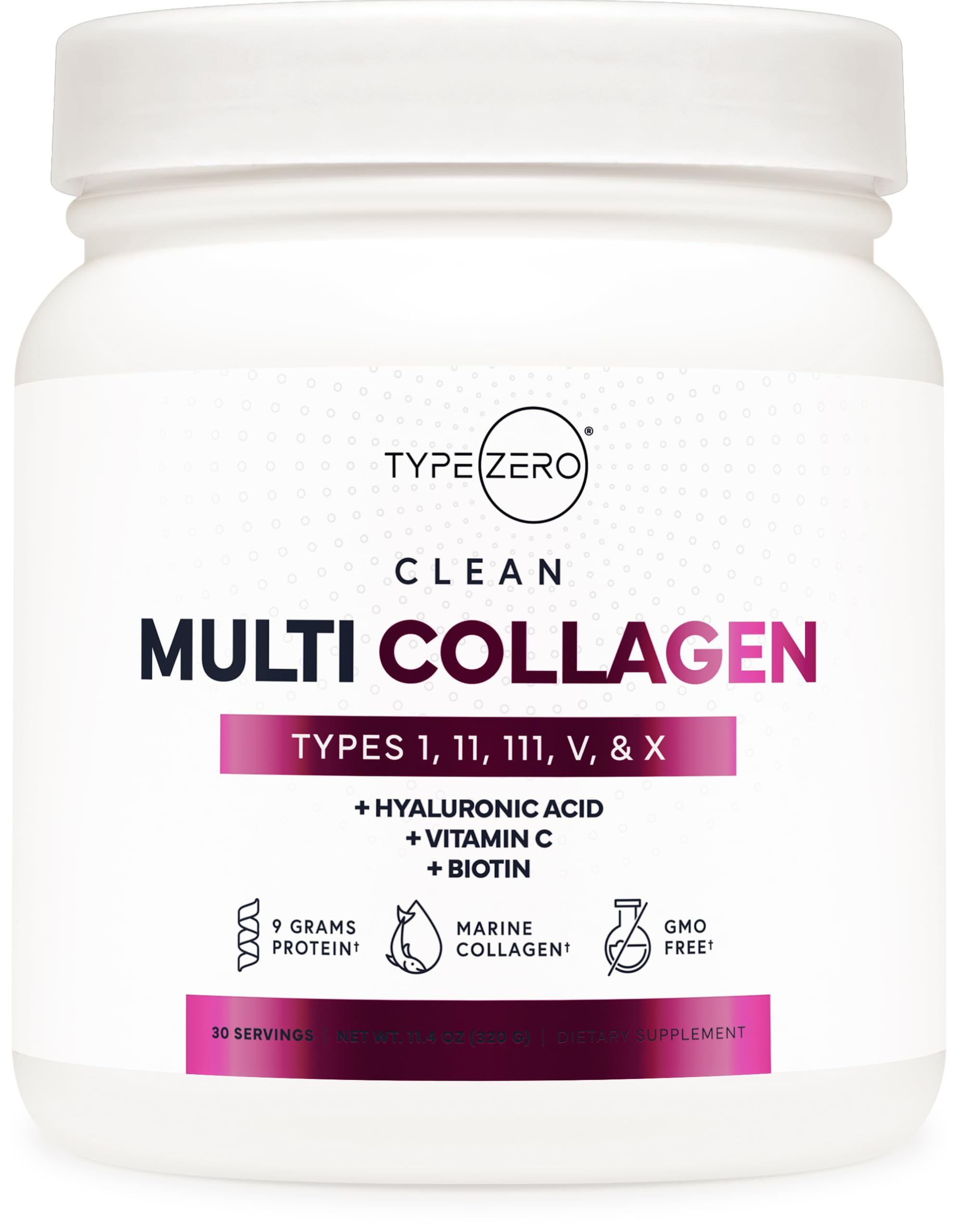 Type Zero Multi Collagen Powder 30 Servings (Unflavored) - Types I, II, III, V, & X Collagen Peptides + Hyaluronic Acid, VIT C, Biotin Type Zero buy supplements canada