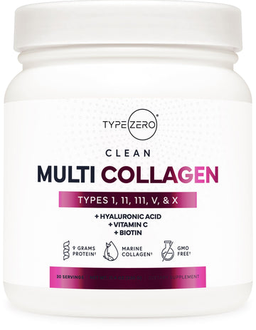 Type Zero Multi Collagen Powder 30 Servings (Unflavored) - Types I, II, III, V, & X Collagen Peptides + Hyaluronic Acid, VIT C, Biotin Type Zero buy supplements canada