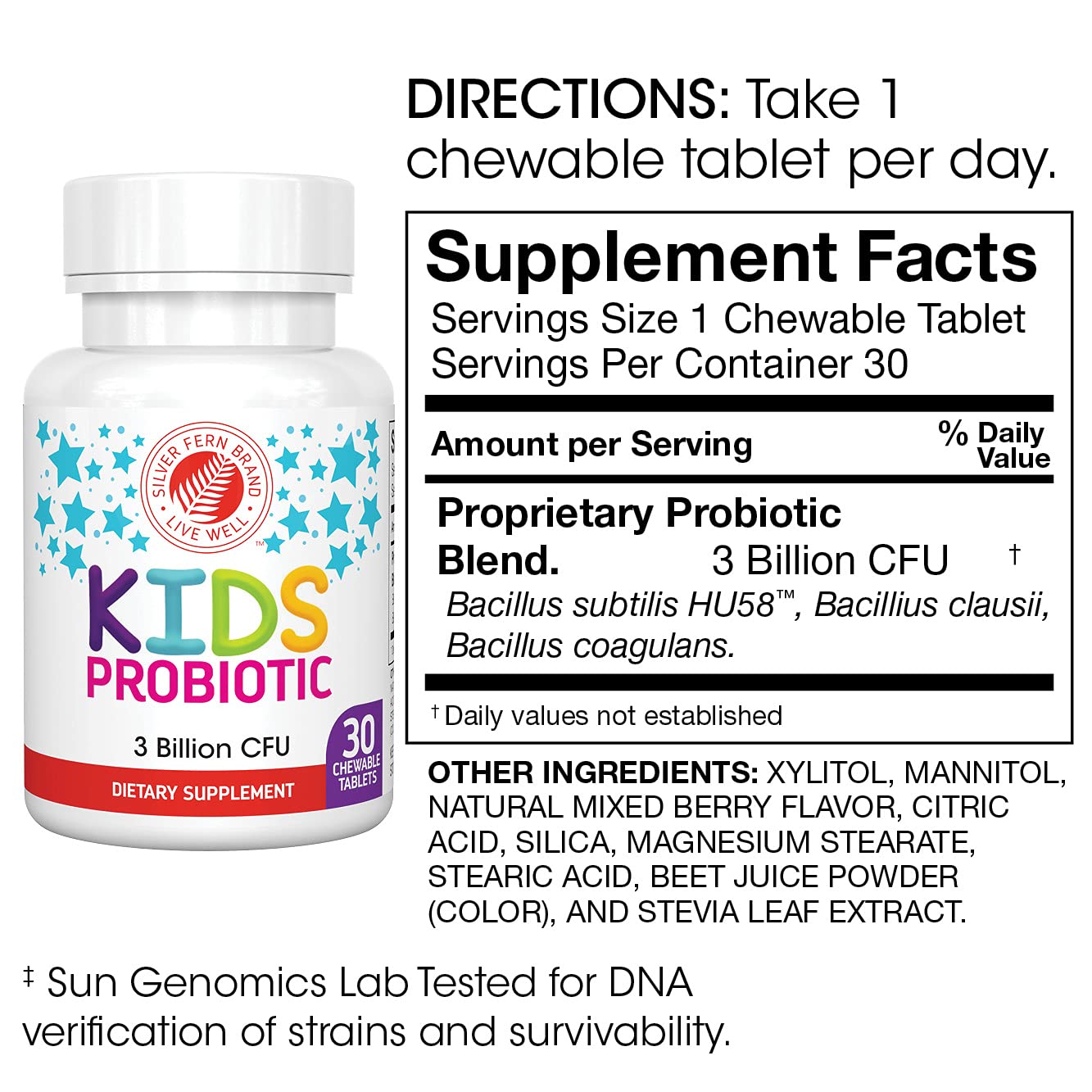 Silver Fern Brand Family Probiotics - Ultimate Adult Probiotic (1 Bottle = 60 Capsules) Plus Ultimate Children's Probiotic for Kids (1 Bottle = 30 Chewables) - Gut Health & Microbiome Support Silver Fern buy supplements canada