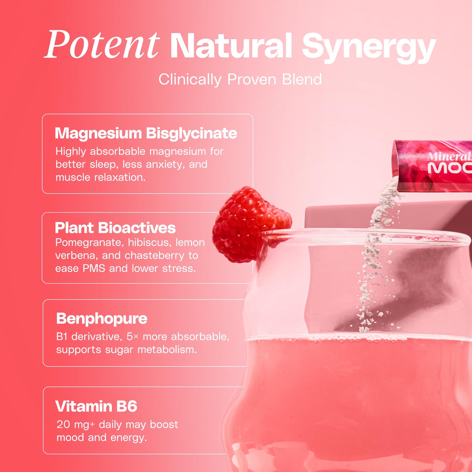 Mineral Moon Premium Menstruation Support - 14 Sachets Raspberry Drink - Hormonal Balance & PMS Support - Reduce Period Cramps, Fatigue & Nausea -with Magnesium Bisglycinate, BenfoPure B1 & Vitamin B6 Mineral Moon buy supplements canada
