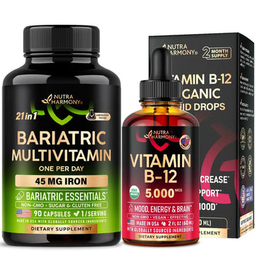 Bariatric Multivitamin Capsules & Organic Vitamin B12 Drops NUTRAHARMONY buy supplements canada