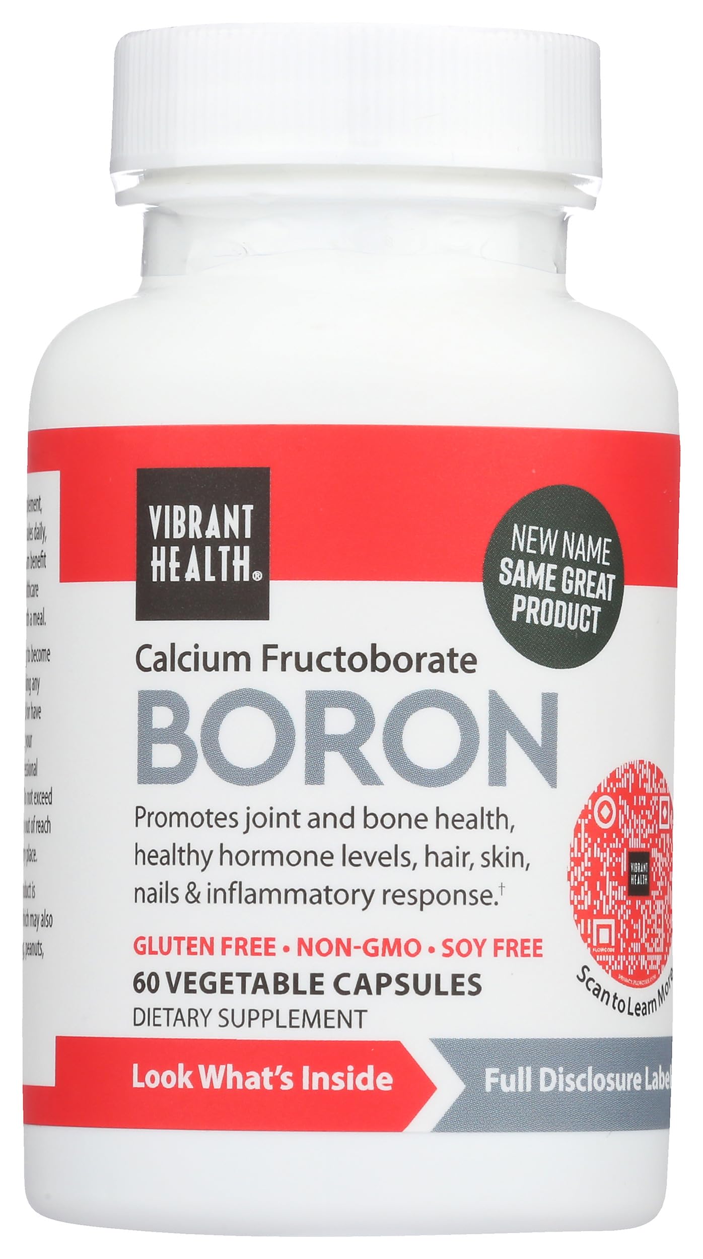 Vibrant Health - Super Natural Boron, Support for Healthy Joints, Hormone Levels, and Connective Tissue with Calcium Fructoborate and Broccoli Powder, Gluten Free, Vegetarian, Non-GMO, 60 Count Vibrant Health buy supplements canada