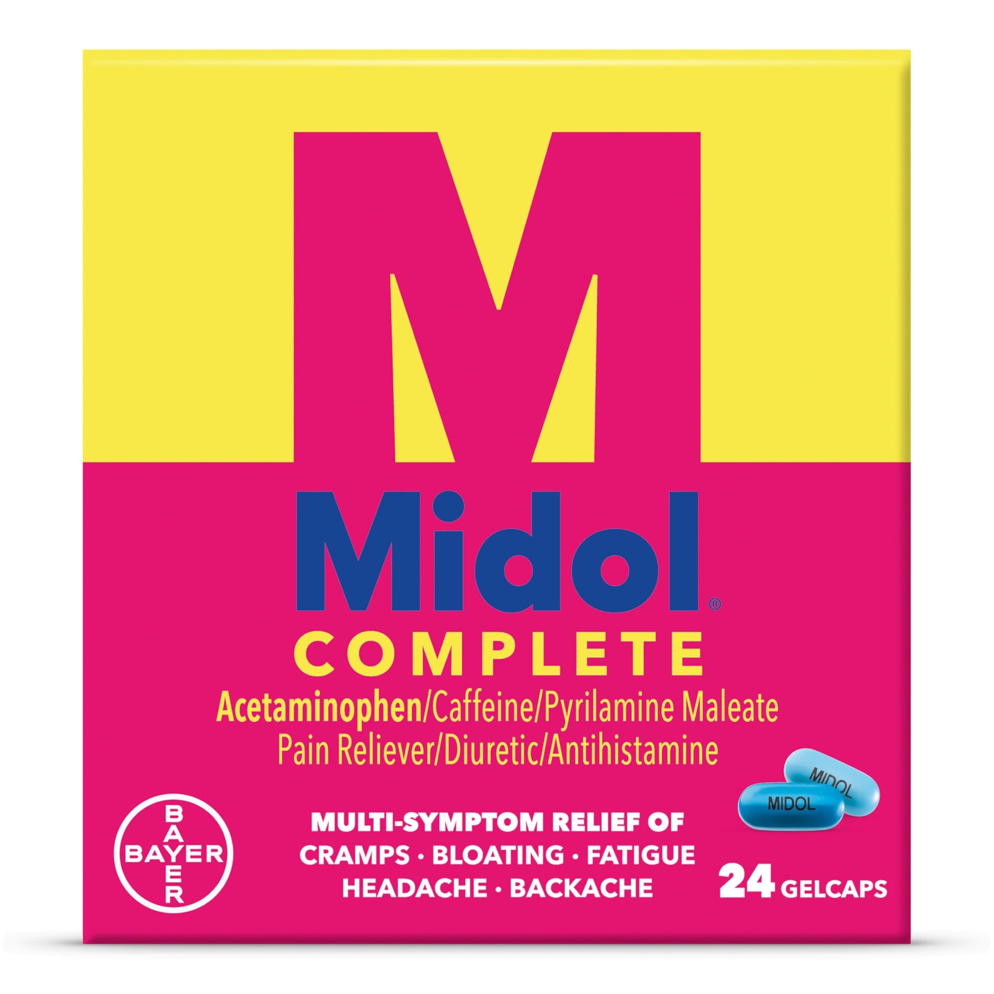 Midol Complete Gelcaps 24ct: Midol Complete Menstrual Pain Relief Gelcaps with Acetaminophen for Menstrual Symptom, PMS Relief, and Period Cramp Relief - 24 Count Midol buy supplements canada
