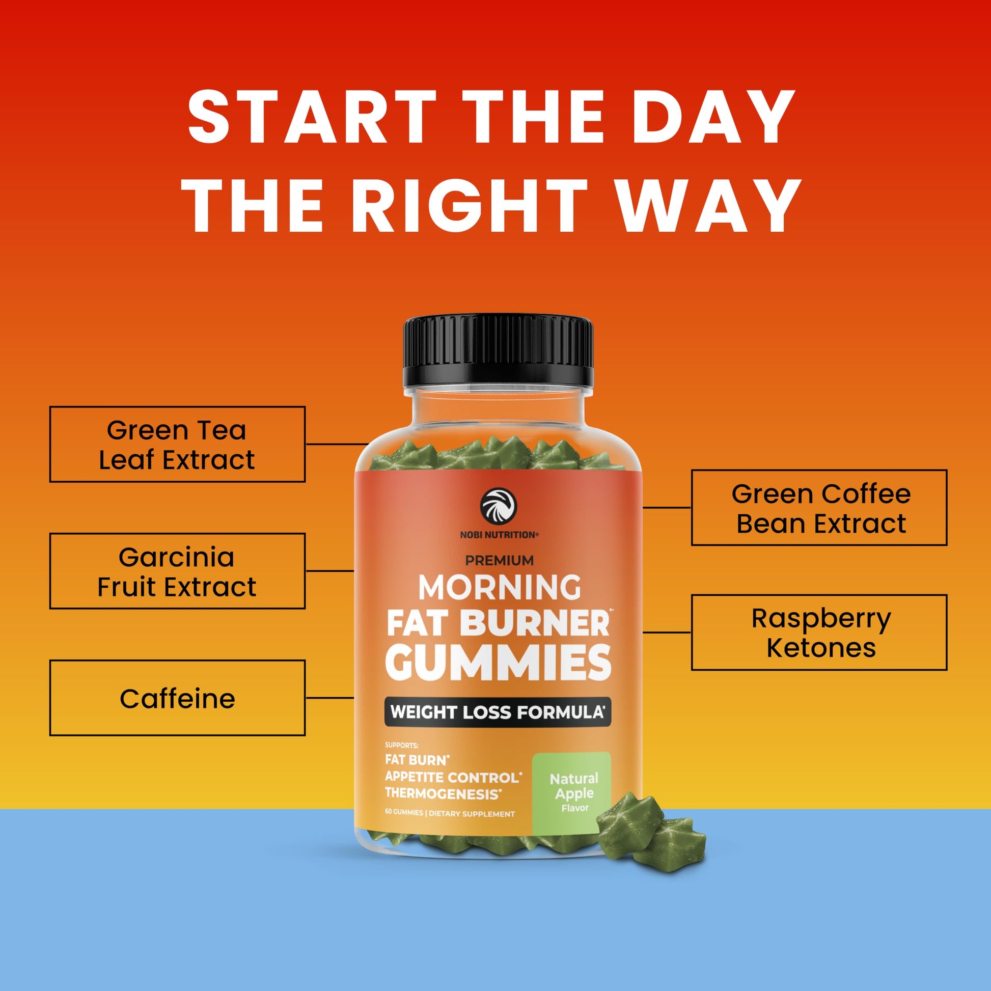 Morning Fat Burner Gummies for Weight Loss for Women & Men | Thermogenic Belly Nobi Nutrition buy supplements canada