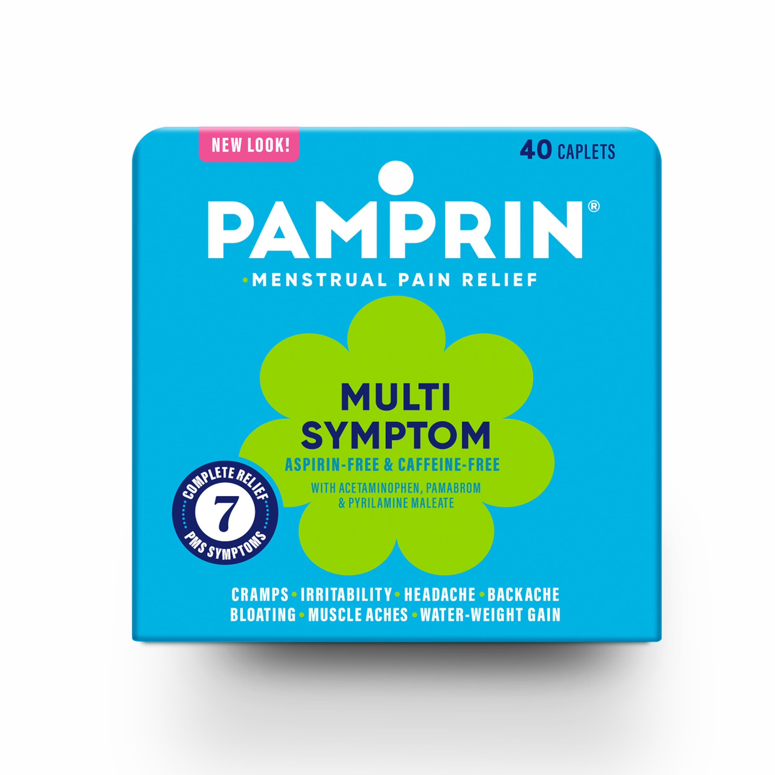 Pamprin Multi-Symptom Formula, with Acetaminophen, Menstrual Period Symptoms Relief including Cramps, Pain, Bloating, and Irritability 40 Caplets Pamprin buy supplements canada