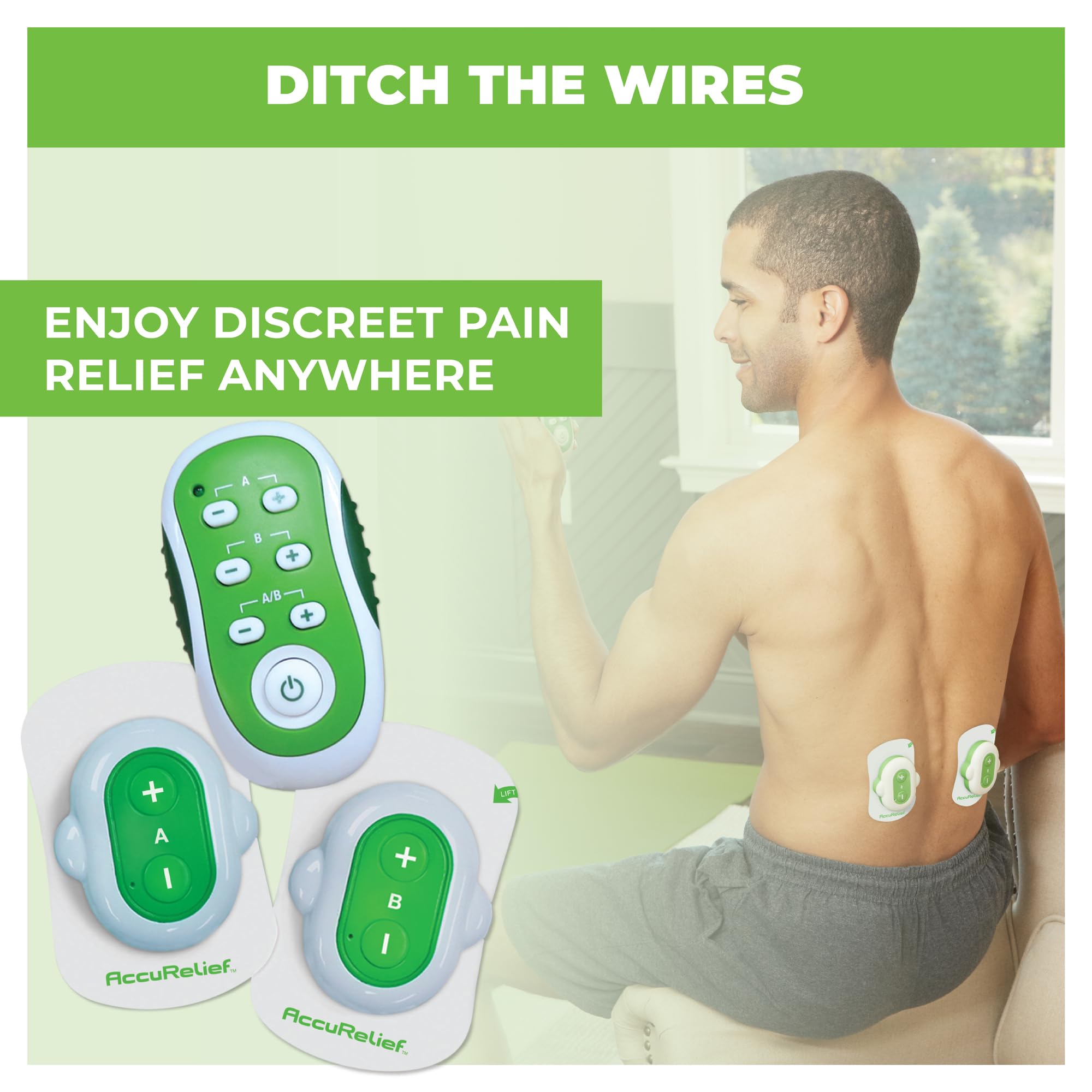 AccuRelief Wireless TENS Unit with Remote Control, TENS Pain Relief Device and Muscle Stimulator, for Back Pain, Neck Pain, Arm and Leg Pain AccuRelief buy supplements canada