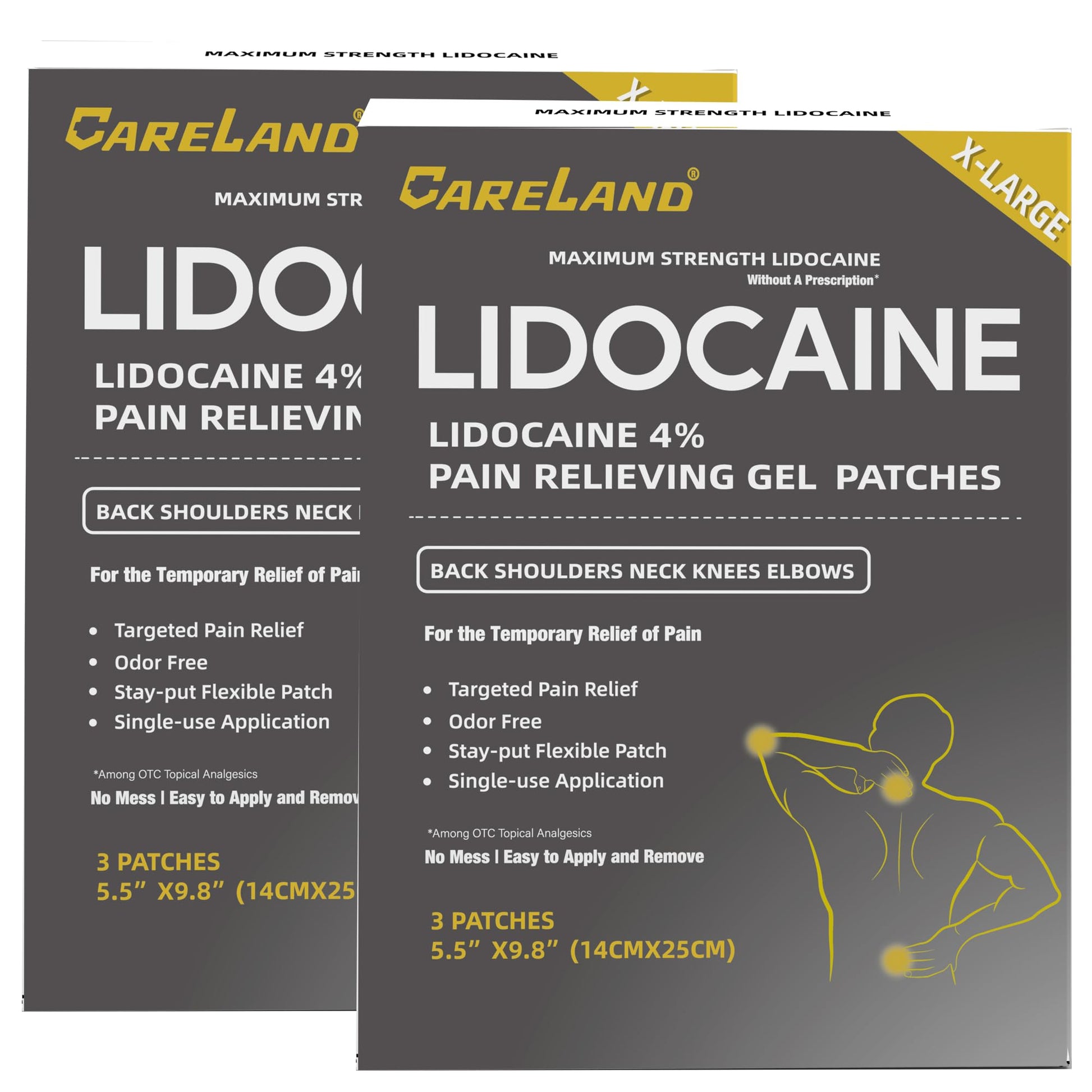 CARELAND 4% Extra Large Lidocaine Patches Maximum Strength Pain Relief Patch XL for Back & Shoulder,Back Pain Relief Products Patches & Flexible Fabric Numbs Away Pain, 6 Ct. CARELAND buy supplements canada