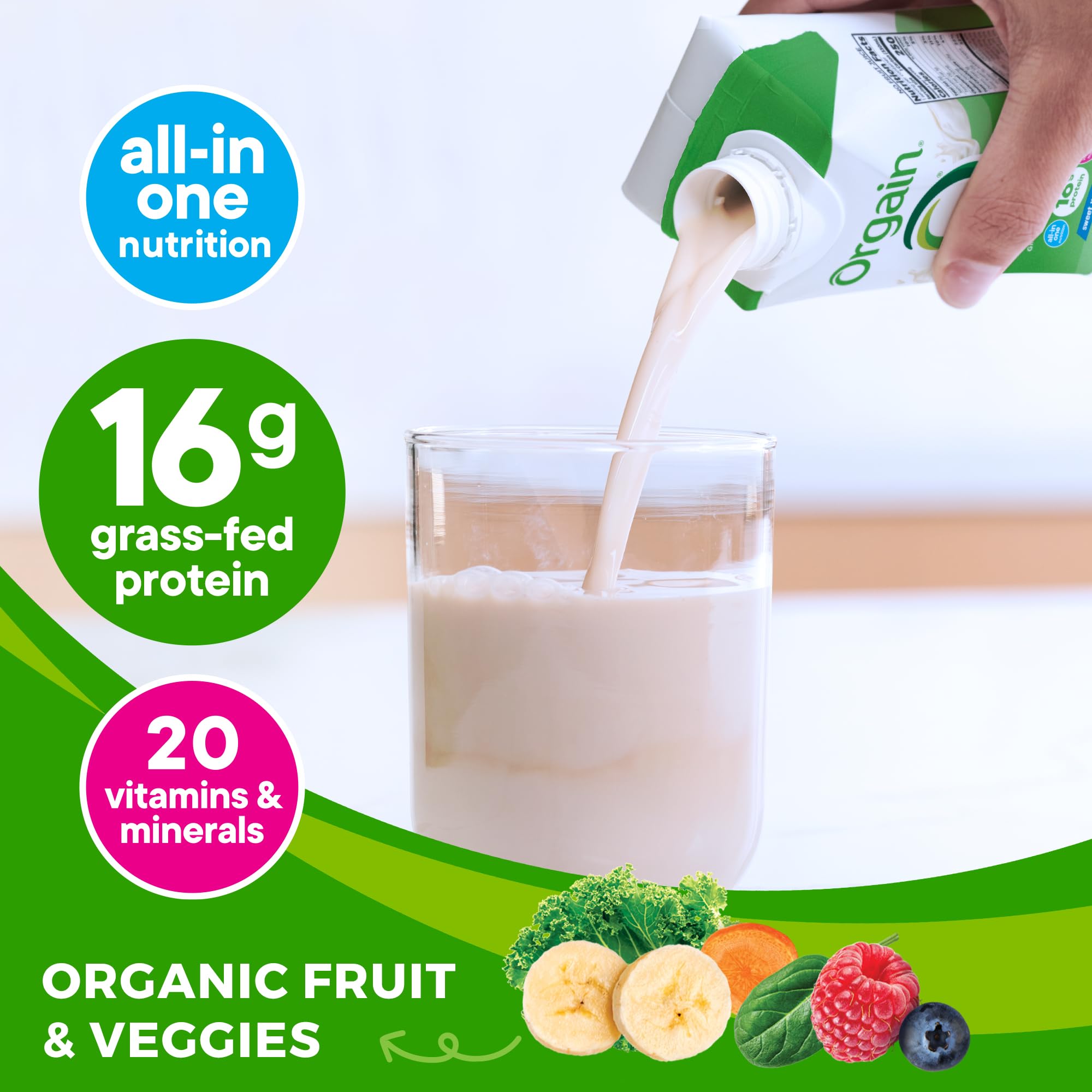 Orgain Organic Nutritional Protein Shake, Vanilla Bean - 16g Grass Fed Whey Protein Orgain buy supplements canada