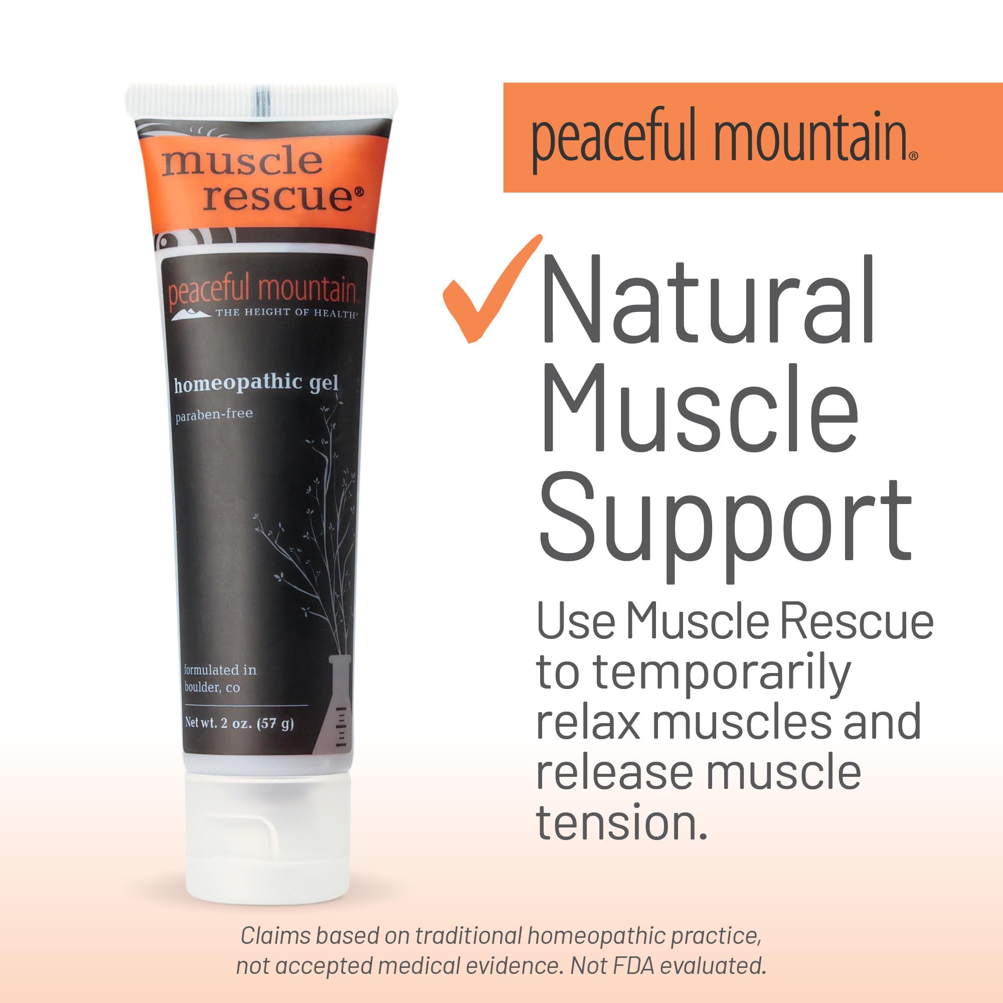 Peaceful Mountain Muscle Rescue Homeopathic Gel - for Muscle discomfort with Arnica and Comfrey - 2oz Peaceful Mountain buy supplements canada