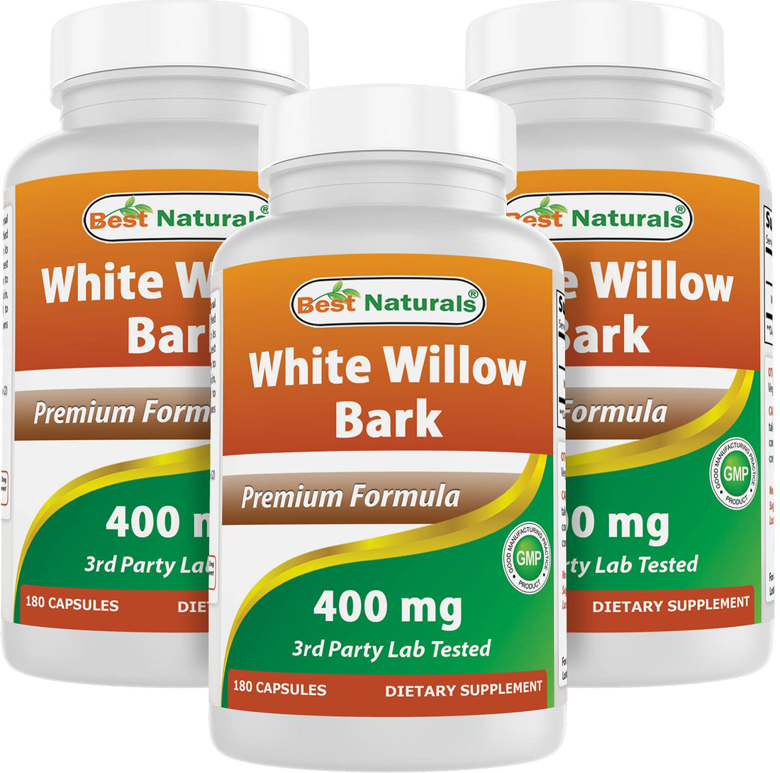Best Naturals White Willow Bark 400 mg 180 Capsules (180 Count (Pack of 3)) Best Naturals buy supplements canada